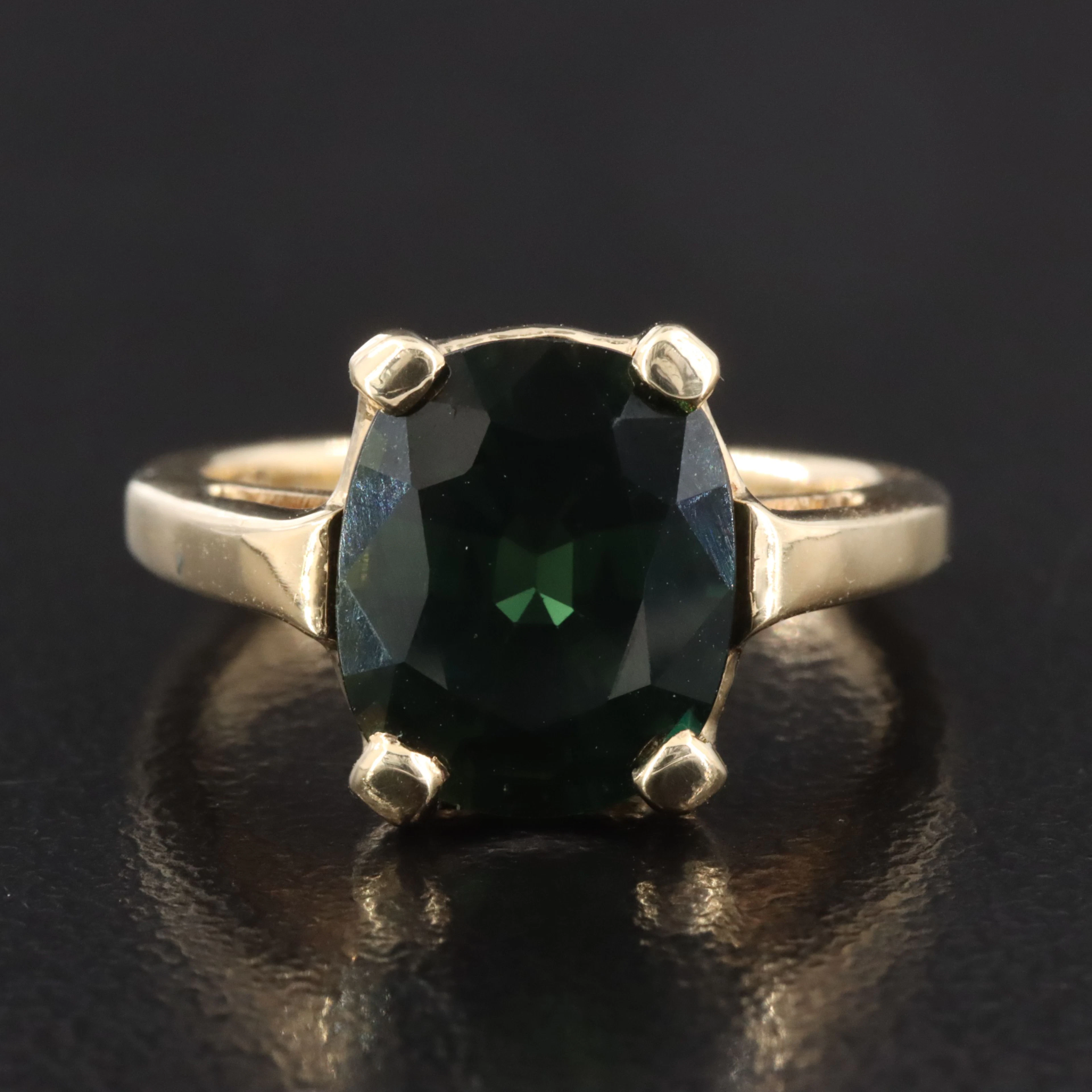 14K 3.37 CT Sapphire Solitaire Ring with GIA Report
