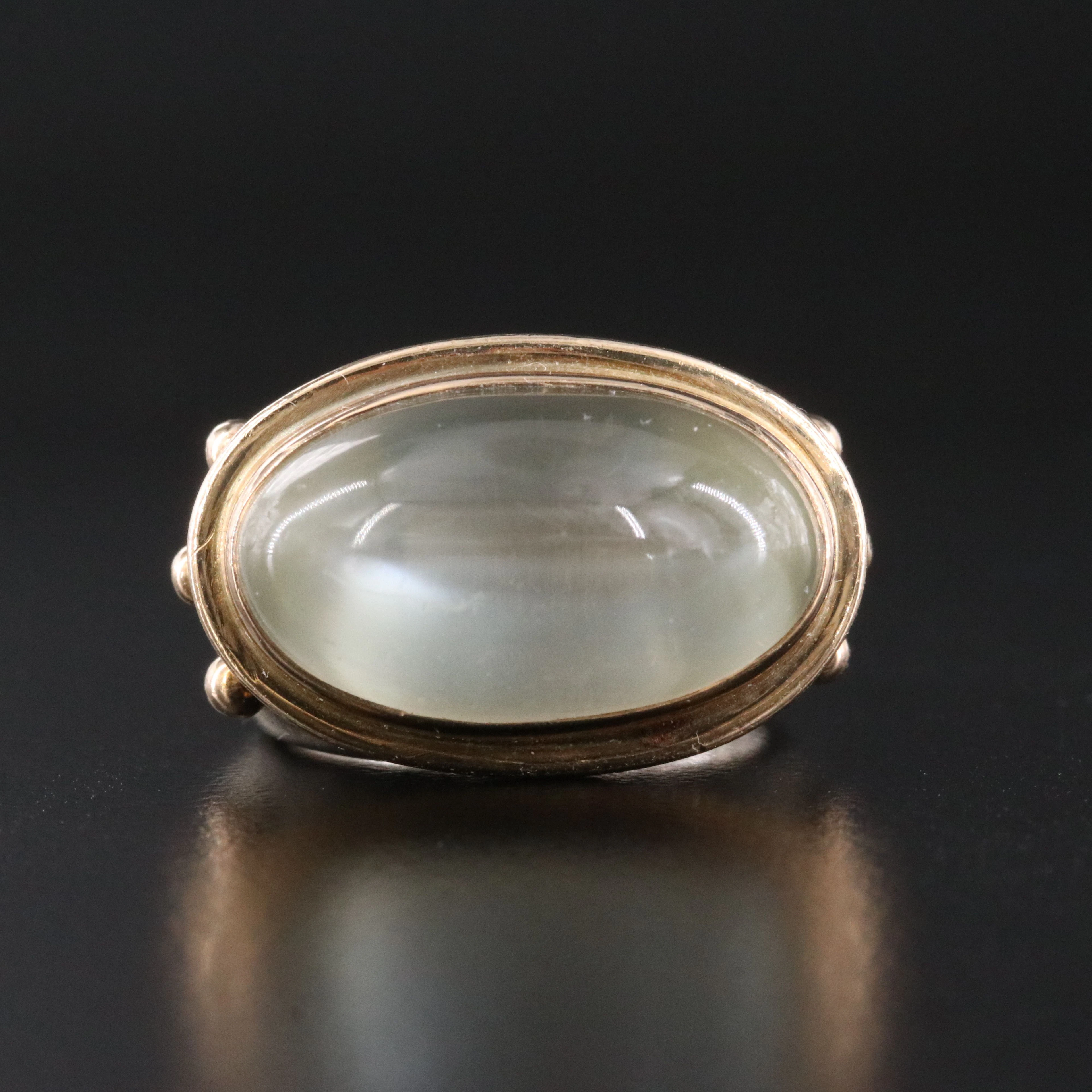 Sterling Moonstone Ring with 14K Accents