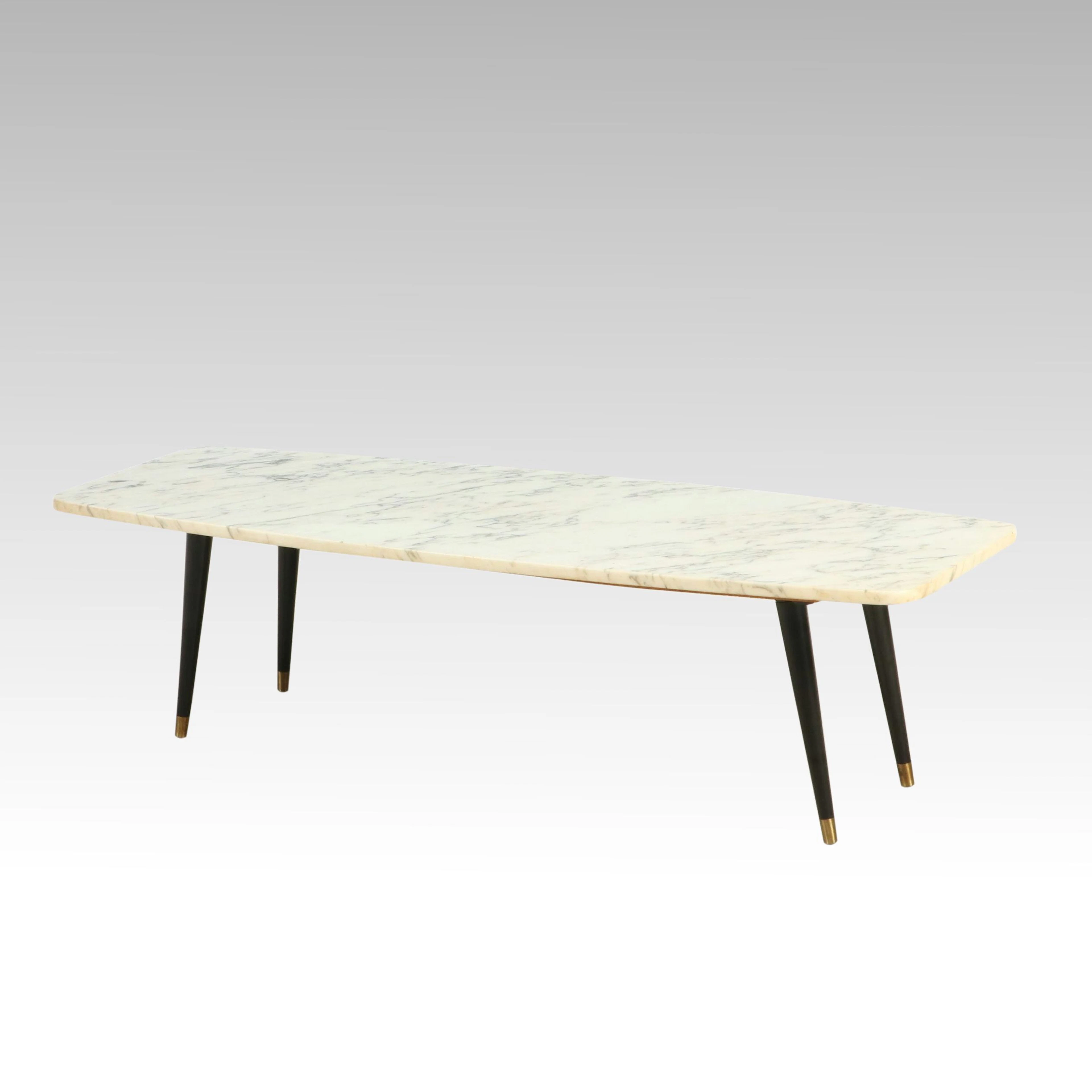 Mid Century Modern Composite Marble Top Coffee Table