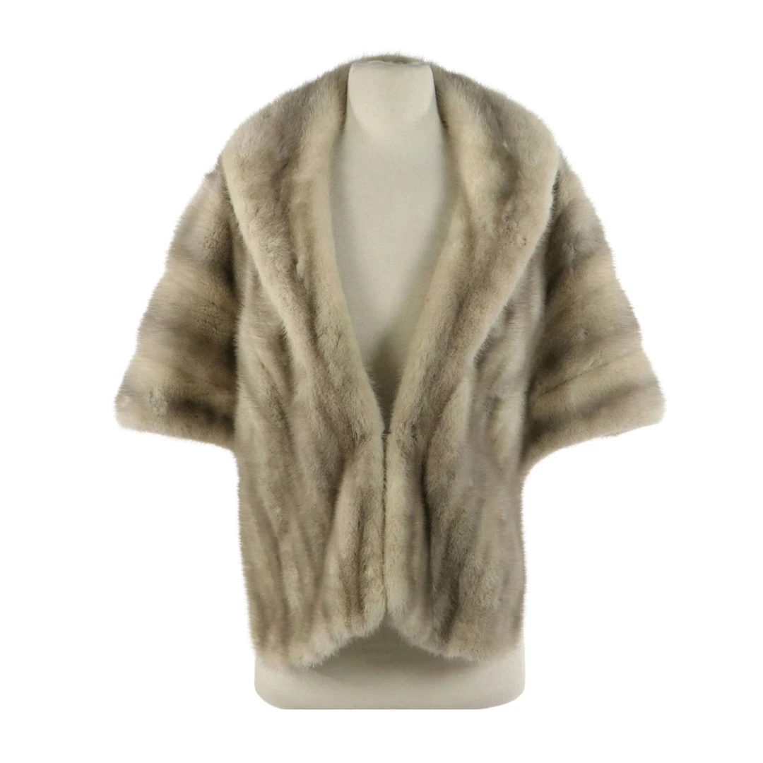 Sapphire Mink Fur Collared Stole from La Belle Fine Furs, Vintage