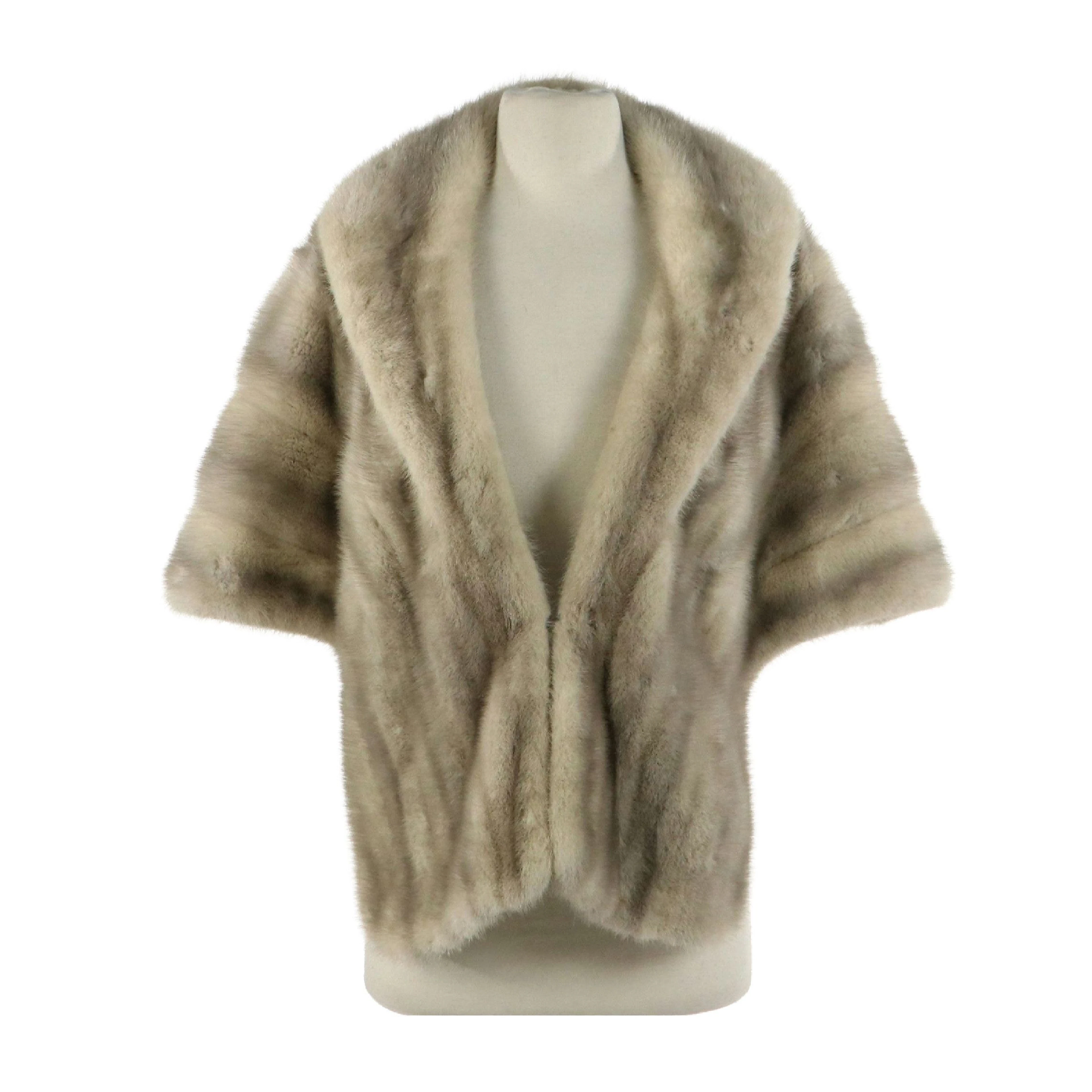 Sapphire Mink Fur Collared Stole from La Belle Fine Furs, Vintage