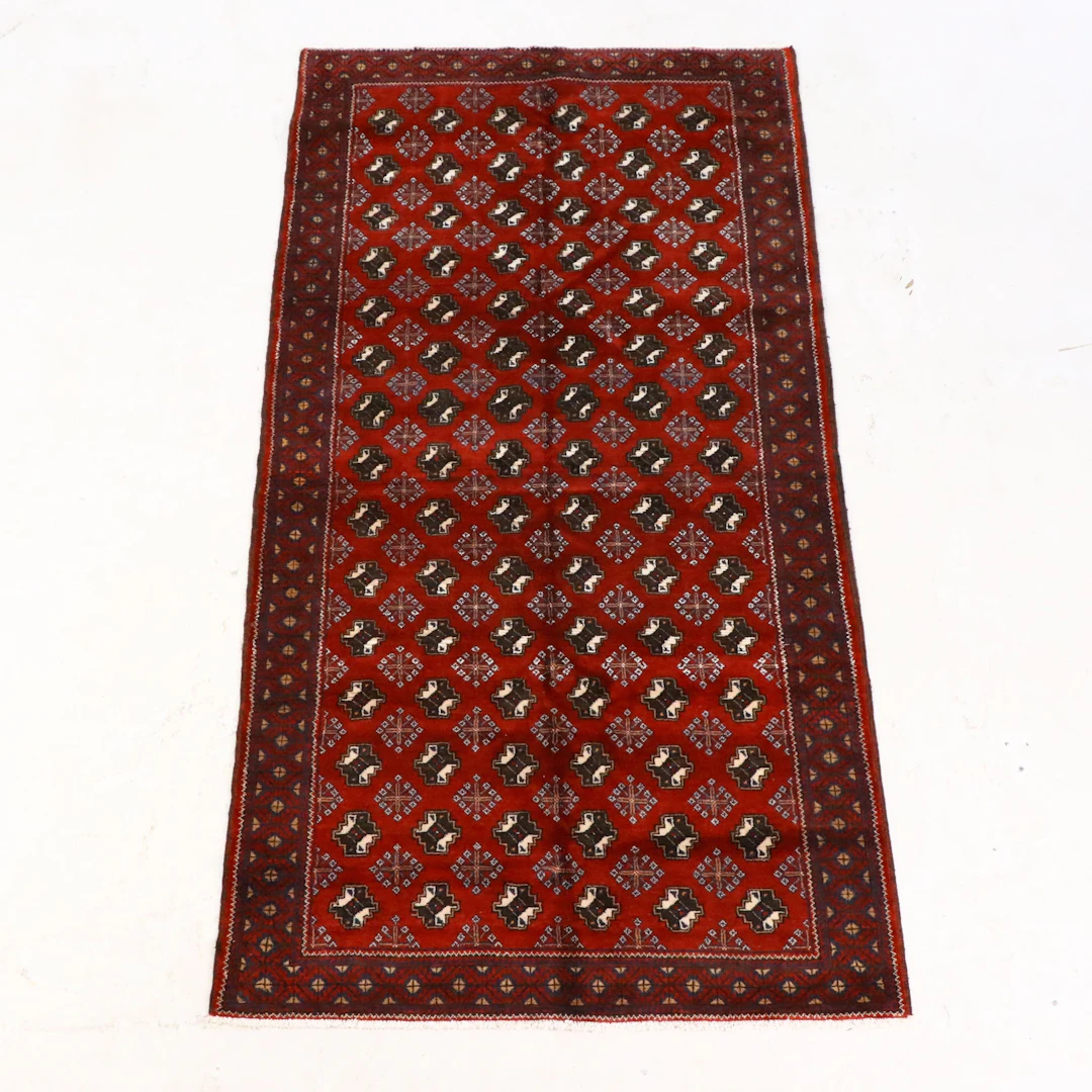 4'9 x 9'7 Hand-Knotted Persian Baluch Area Rug