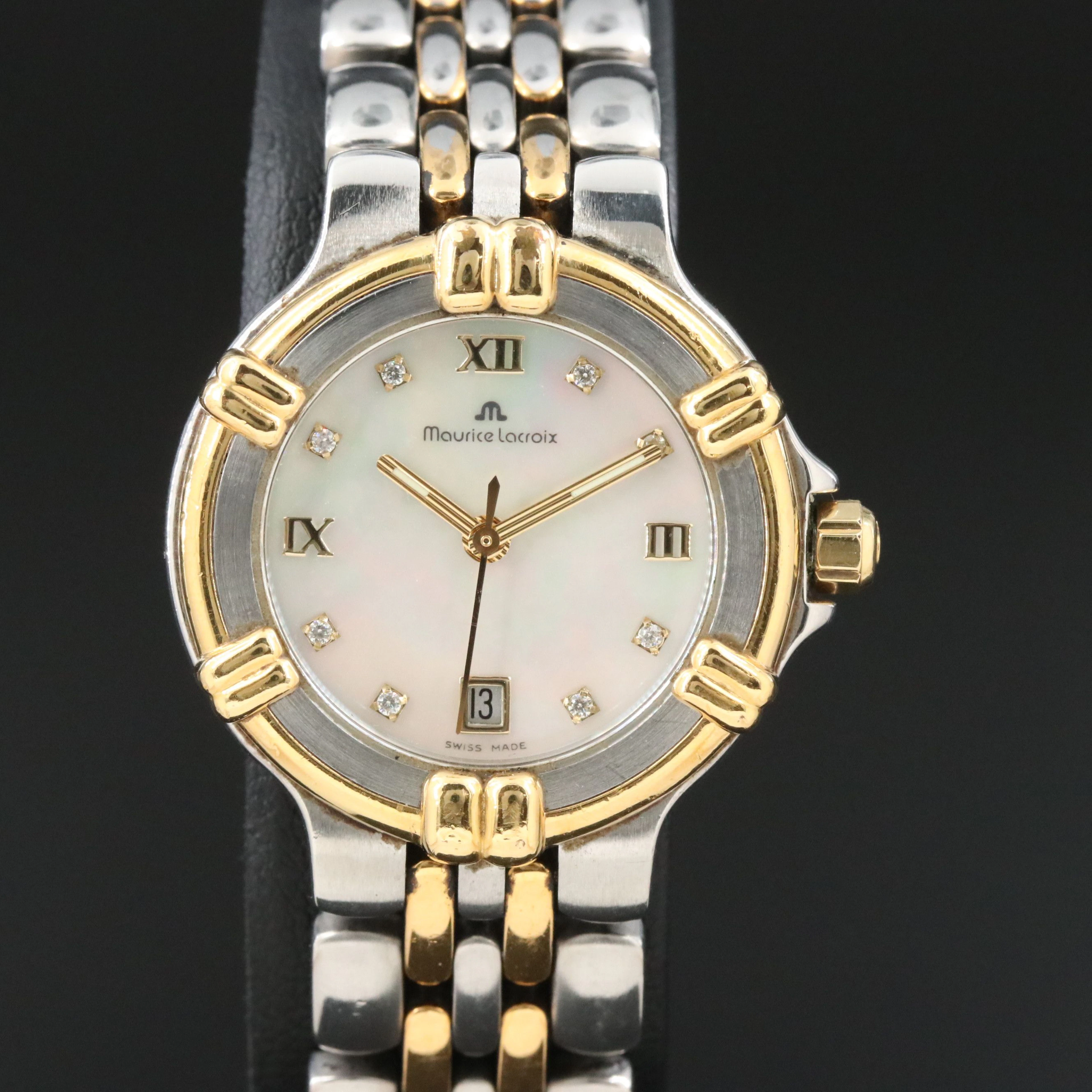 Maurice Lacroix Calypso TwoTone Diamond and Mother-of -Pearl Quartz