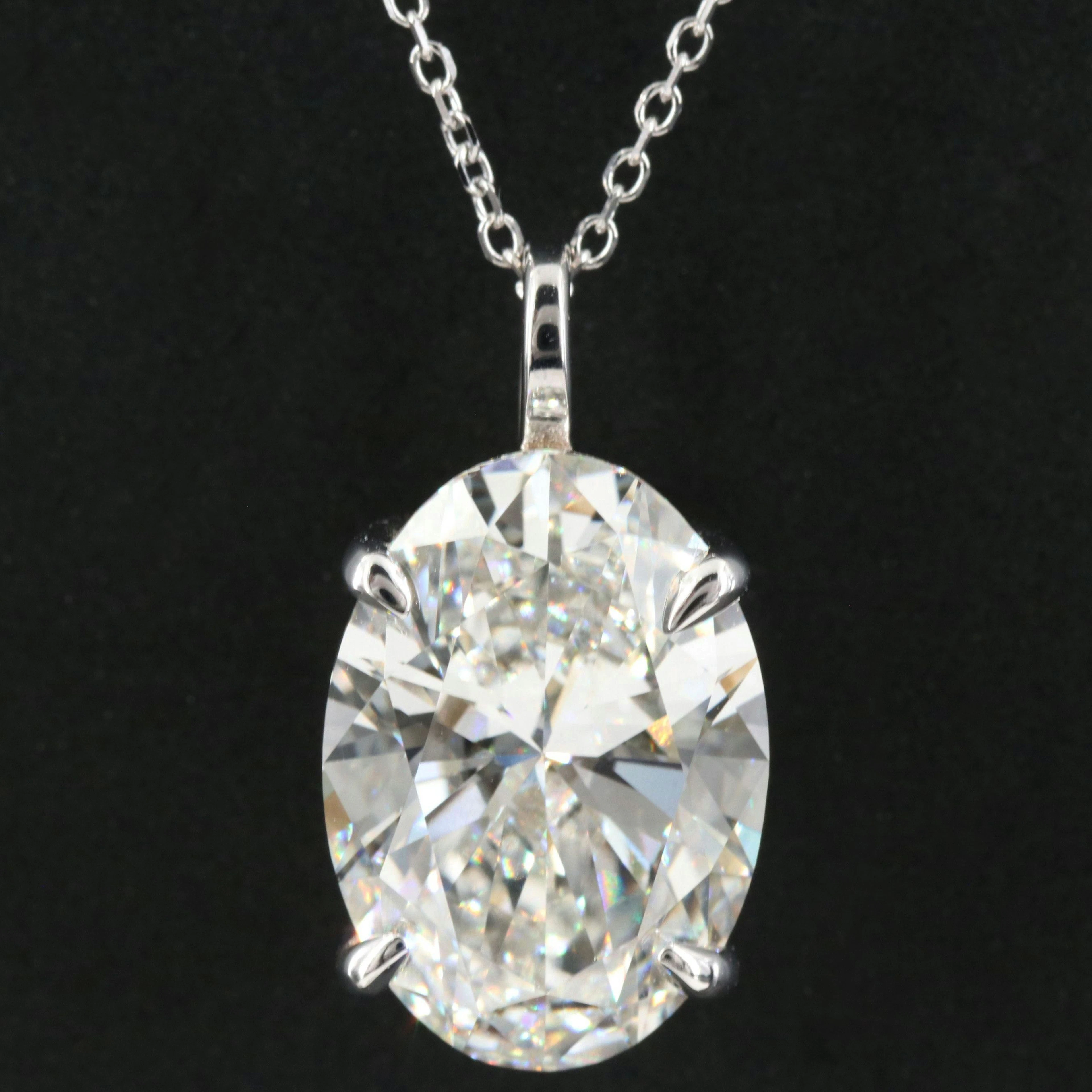 14K 5.06 CT Lab Grown Diamond Pendant Necklace with IGI Report