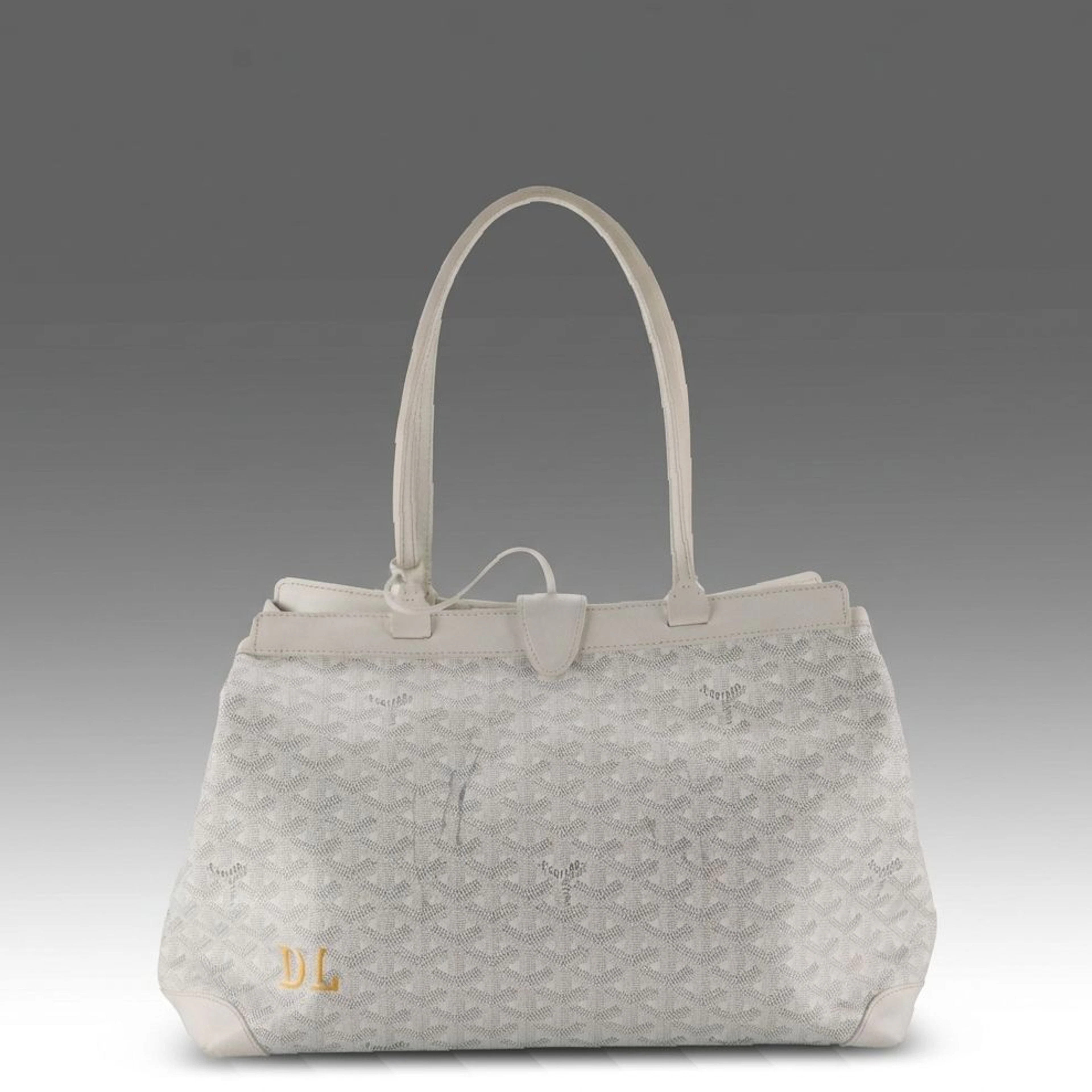 Goyard Bellechasse Biaude PM Bag in White Goyardine Canvas/Leather