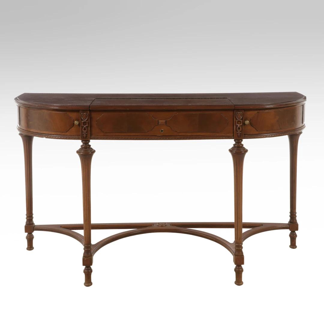 Federal Style D-Shaped Spinet Desk, 20th Century
