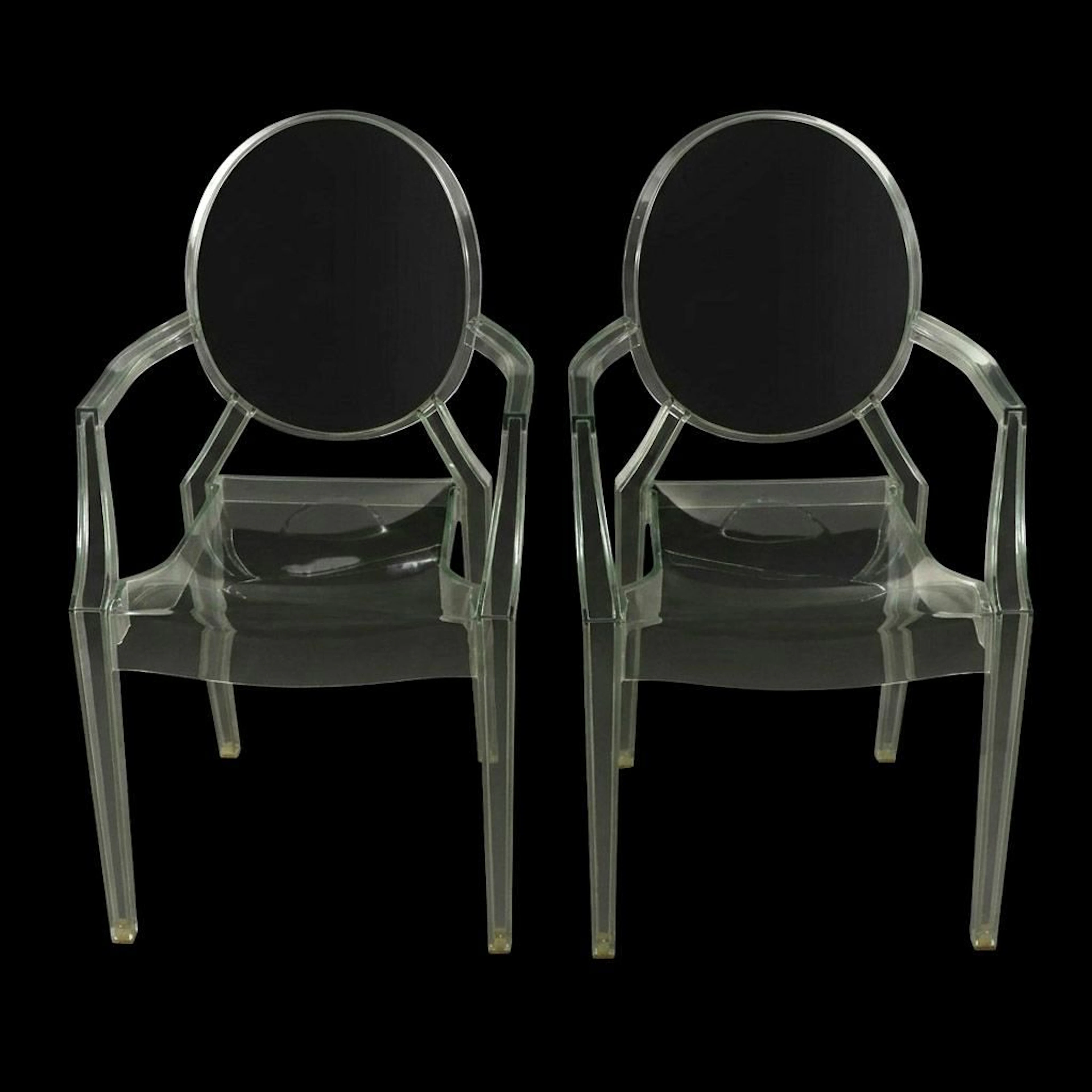 Pair of Kartell "Louis Ghost" by Philippe Starck Modern Acrylic Armchairs