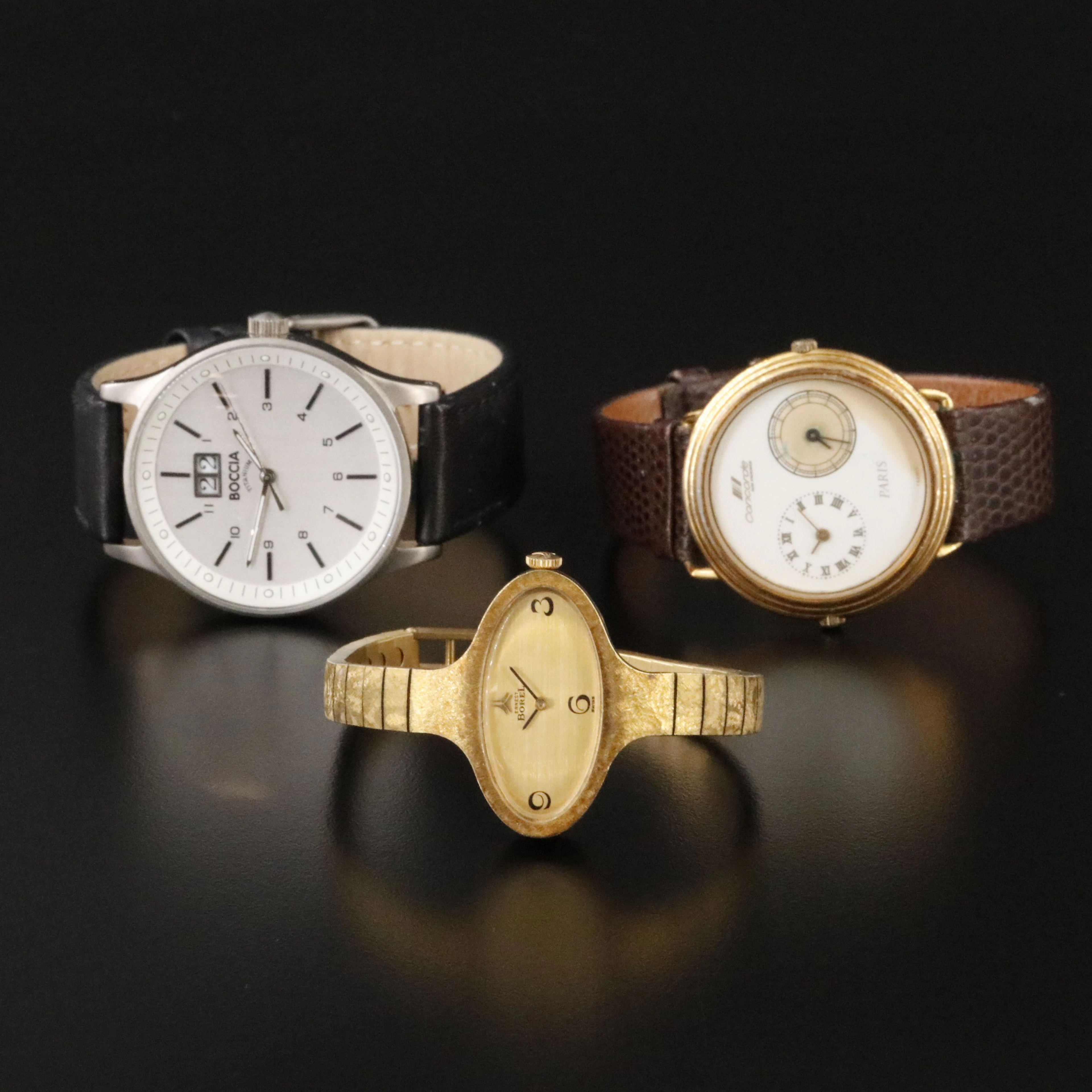 Ernest Borel Oval Textured, Boccia and Concorde Vintage Watches