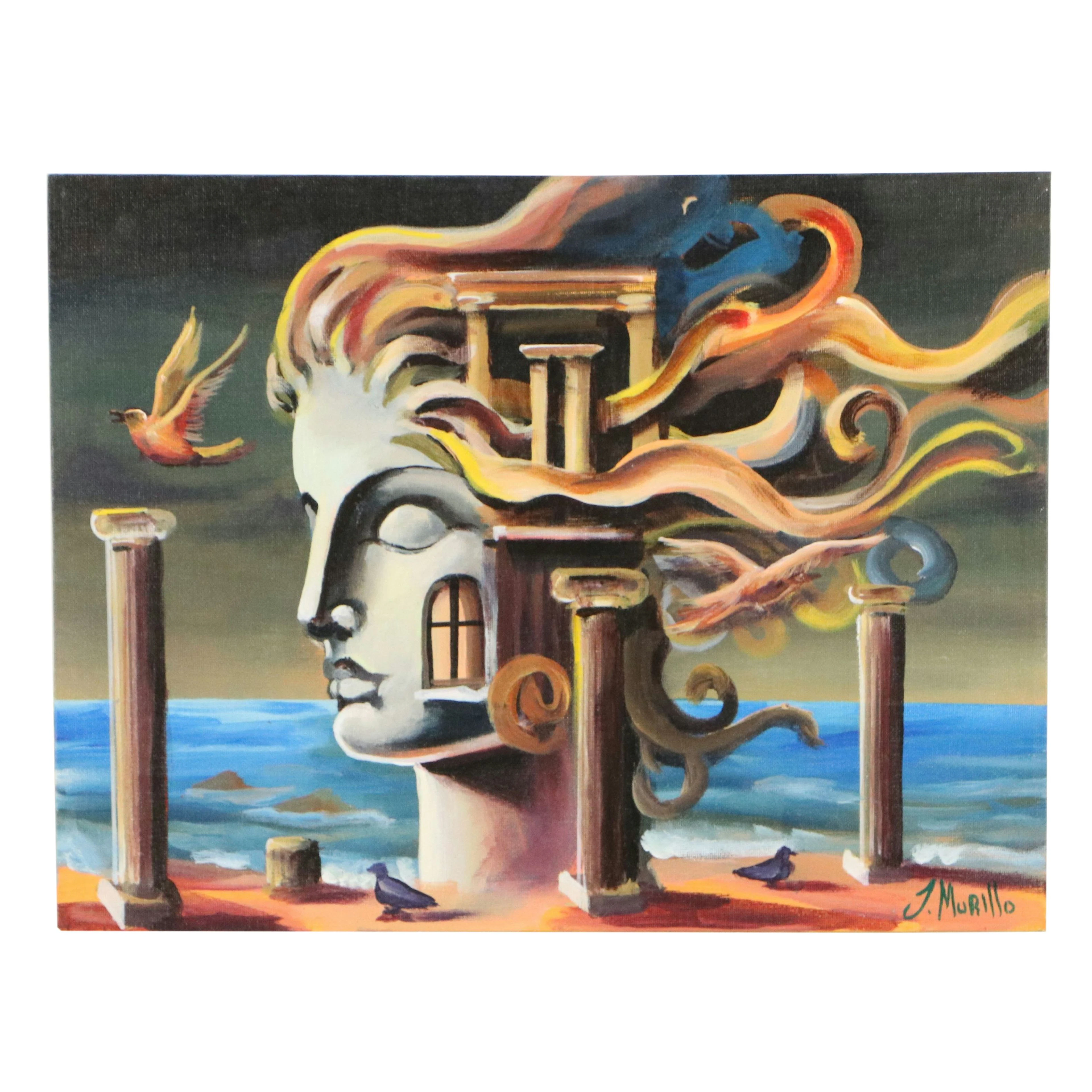 J. Murillo Surrealist Figurative Oil Painting, 21st Century