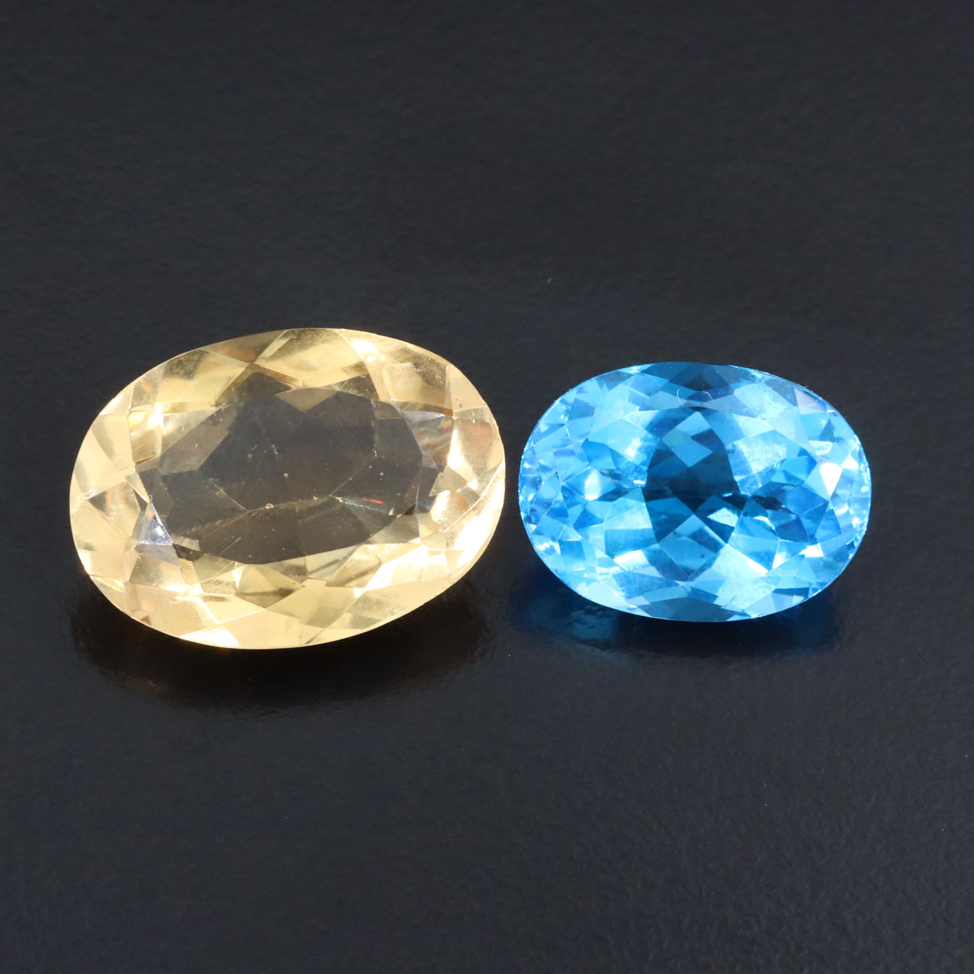 Loose 35.49 CTW Citrine and Topaz Lot