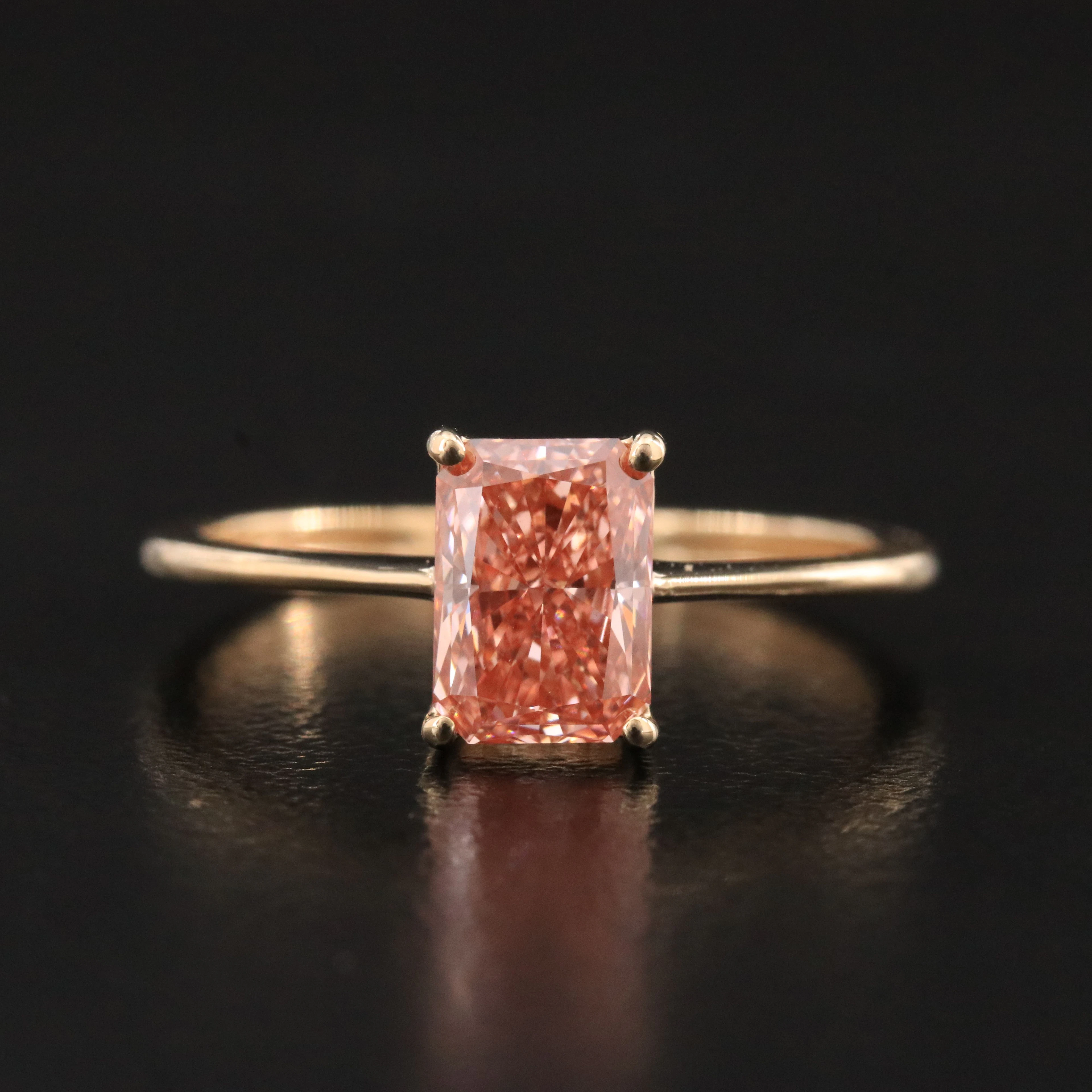 14K 1.07 CT Fancy Pink Lab Grown Diamond Solitaire Ring