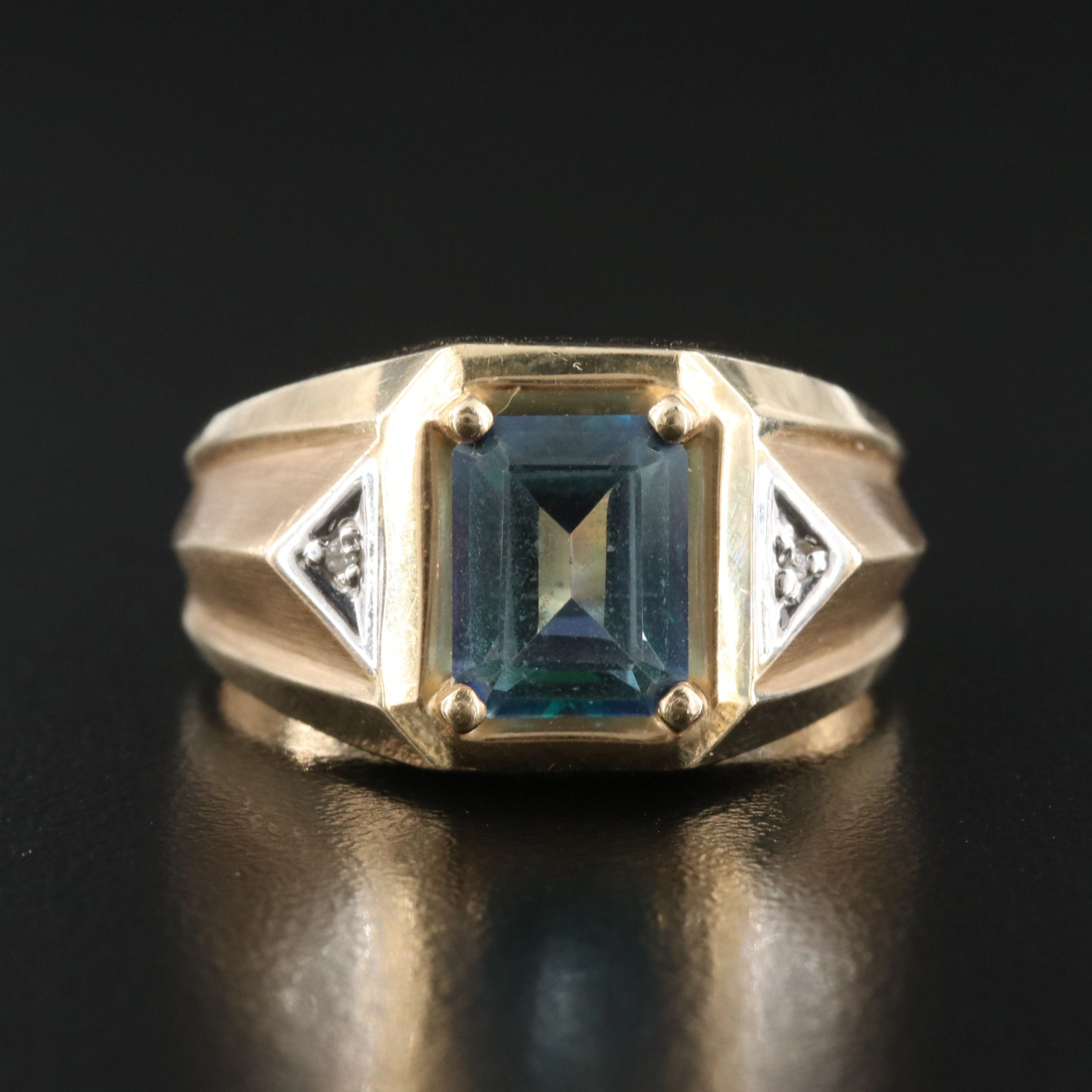 10K Topaz and Diamond Ring