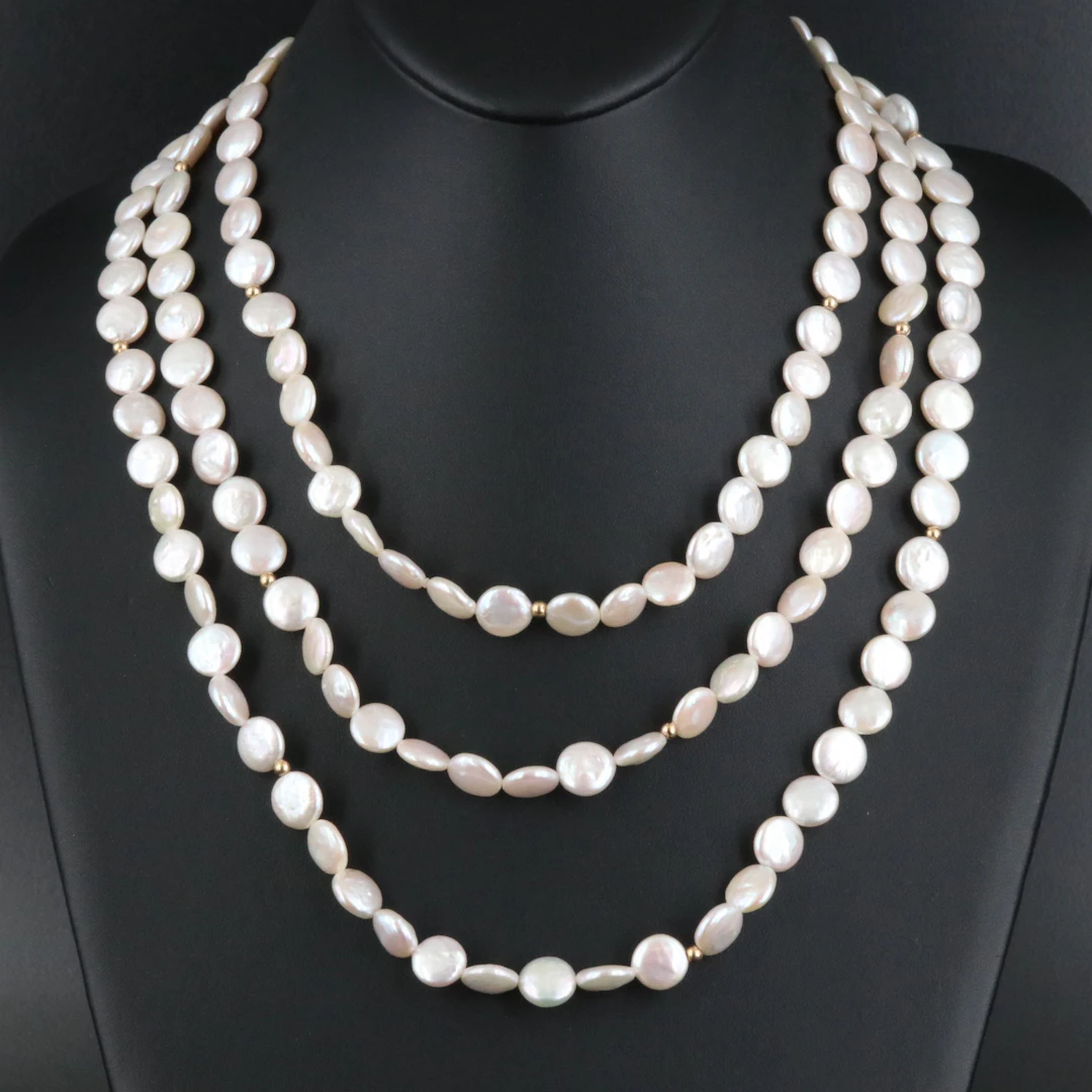 Pearl Necklace with 14K Accent Beads