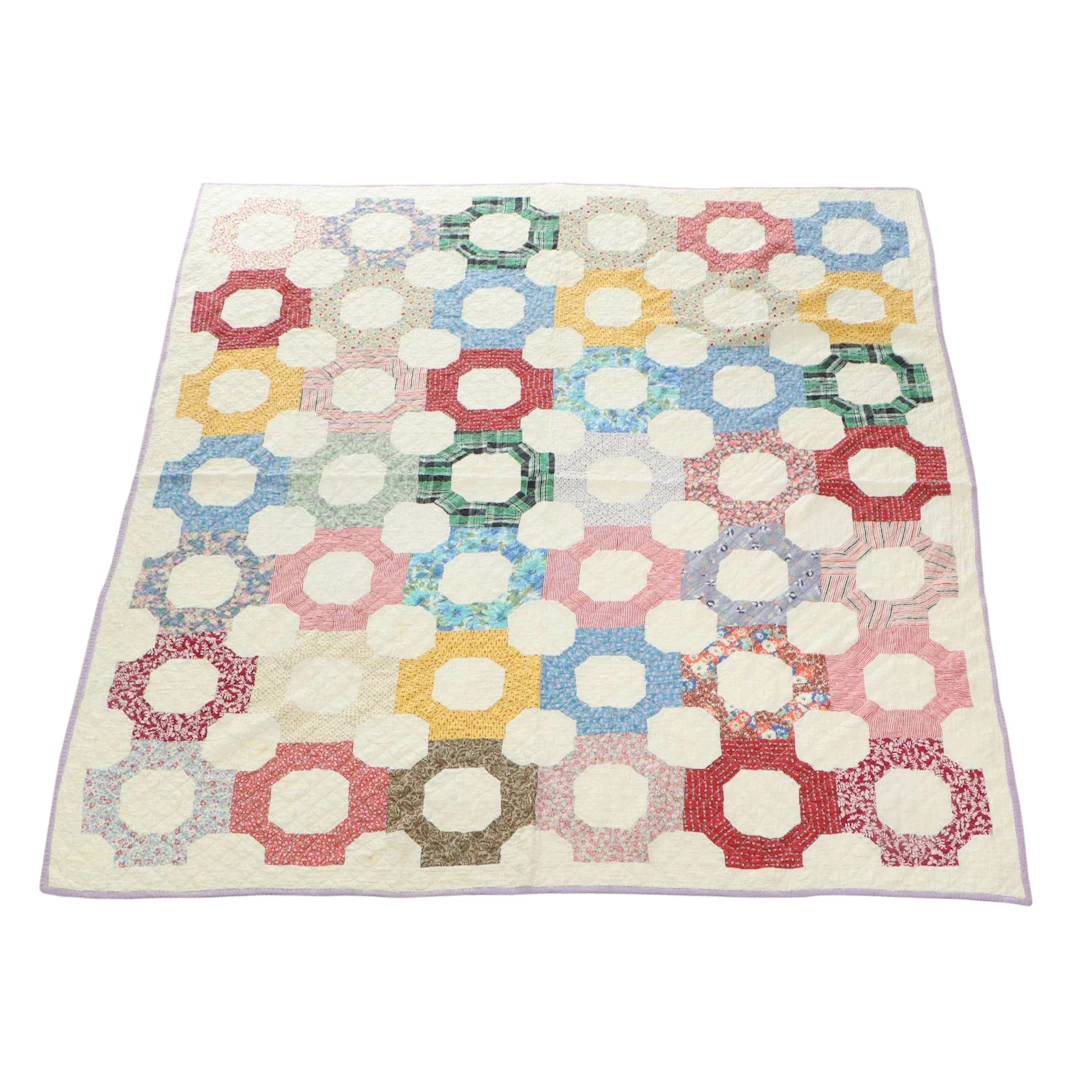 Handcrafted "Bow Tie" Cotton Patchwork Quilt
