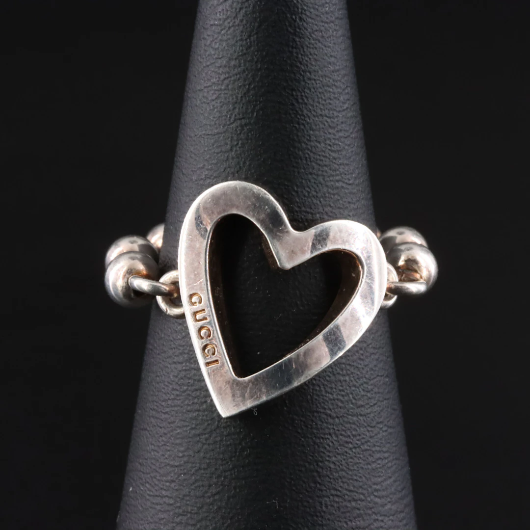 Gucci Sterling Boule Heart Ring
