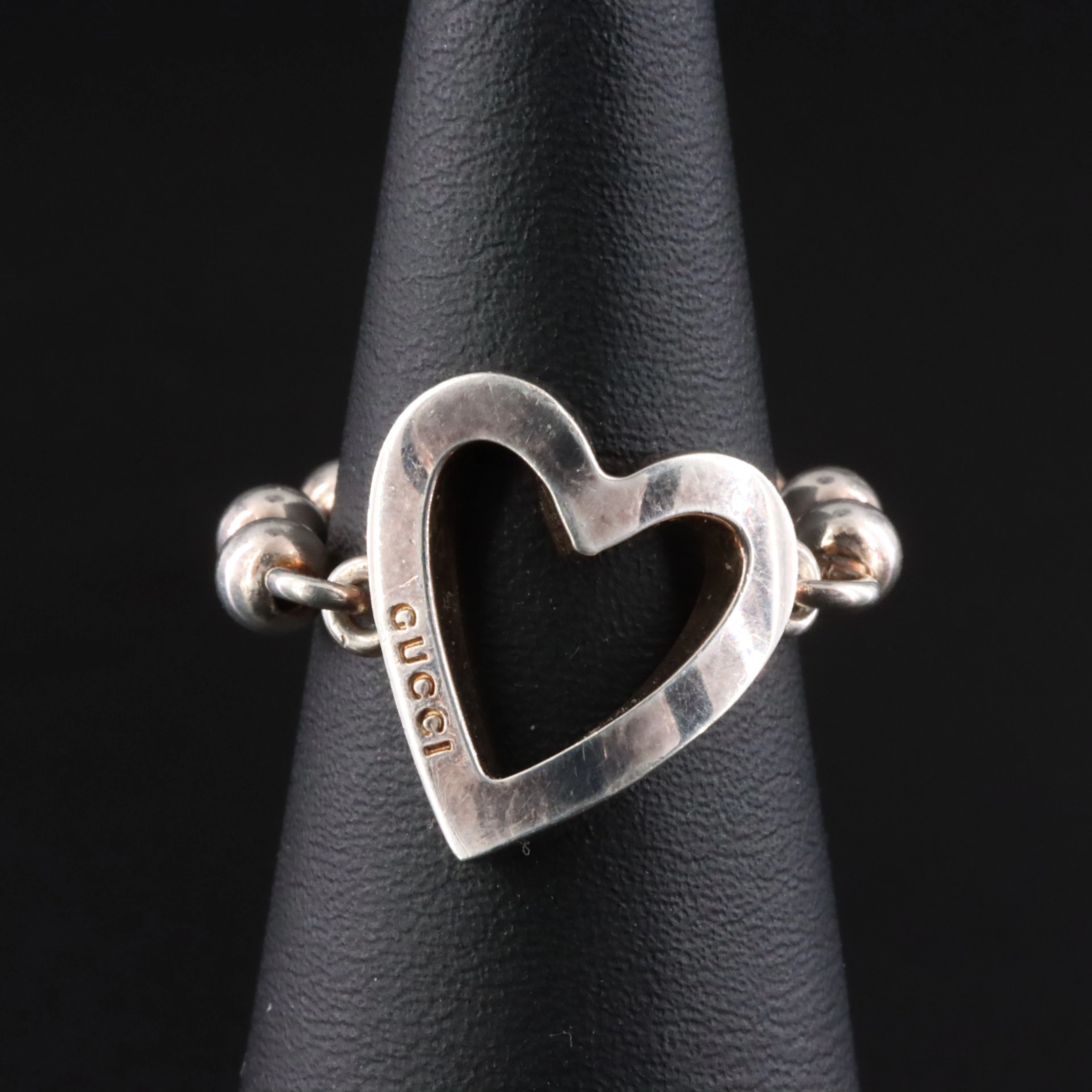 Gucci Sterling Boule Heart Ring