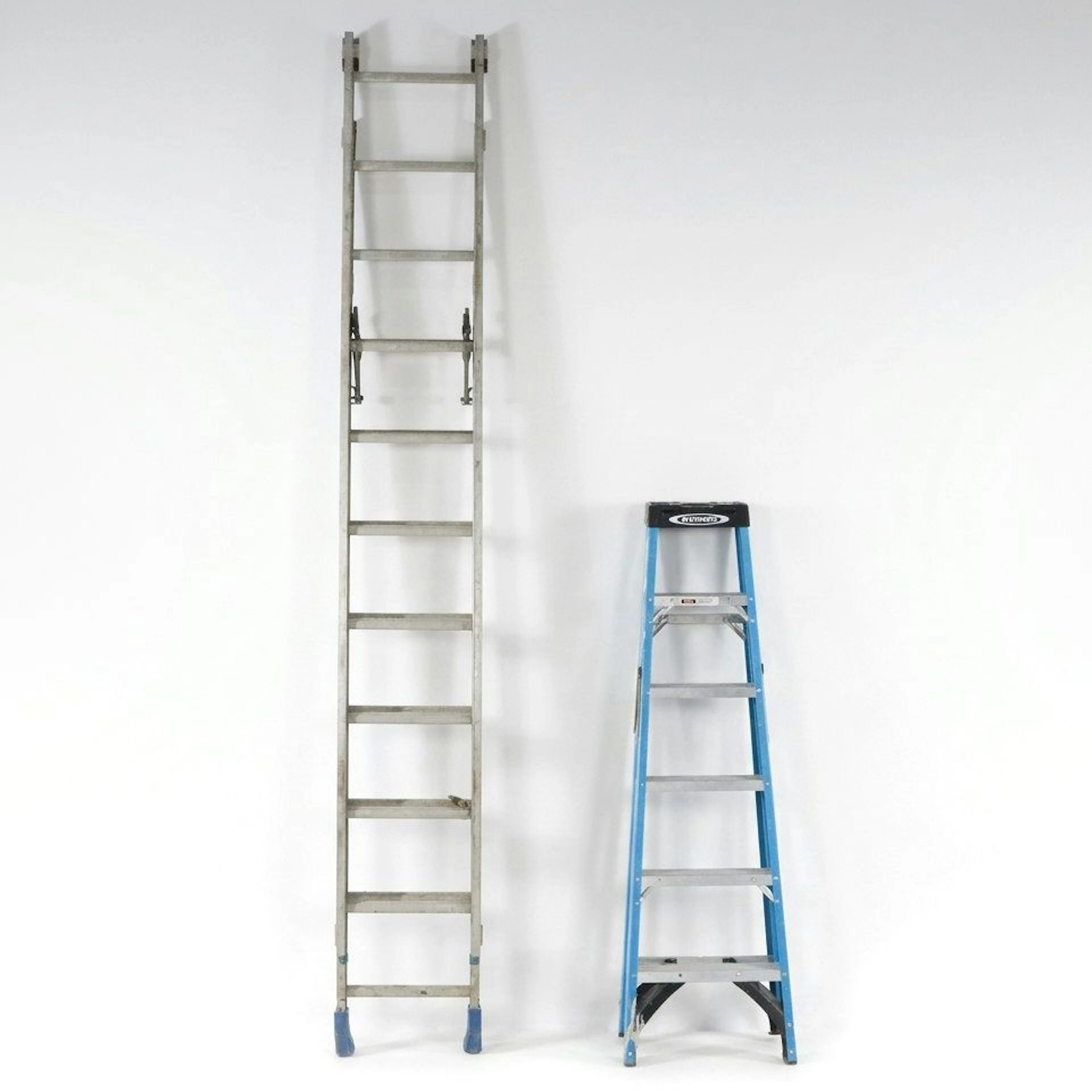 Werner Aluminum Extension Ladder and Fiberglass Step Ladder