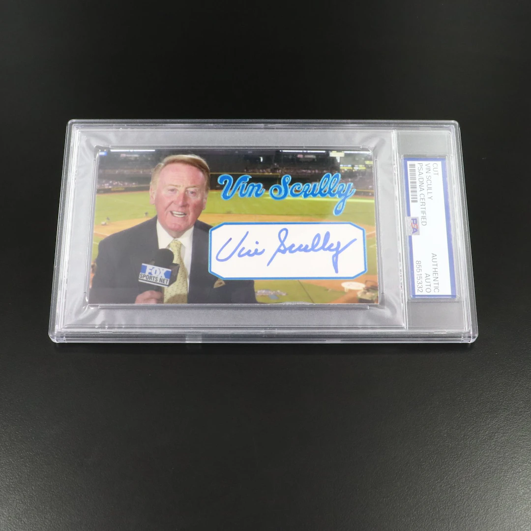 Vin Scully Signed and Slabbed 1/1 Cut, PSA