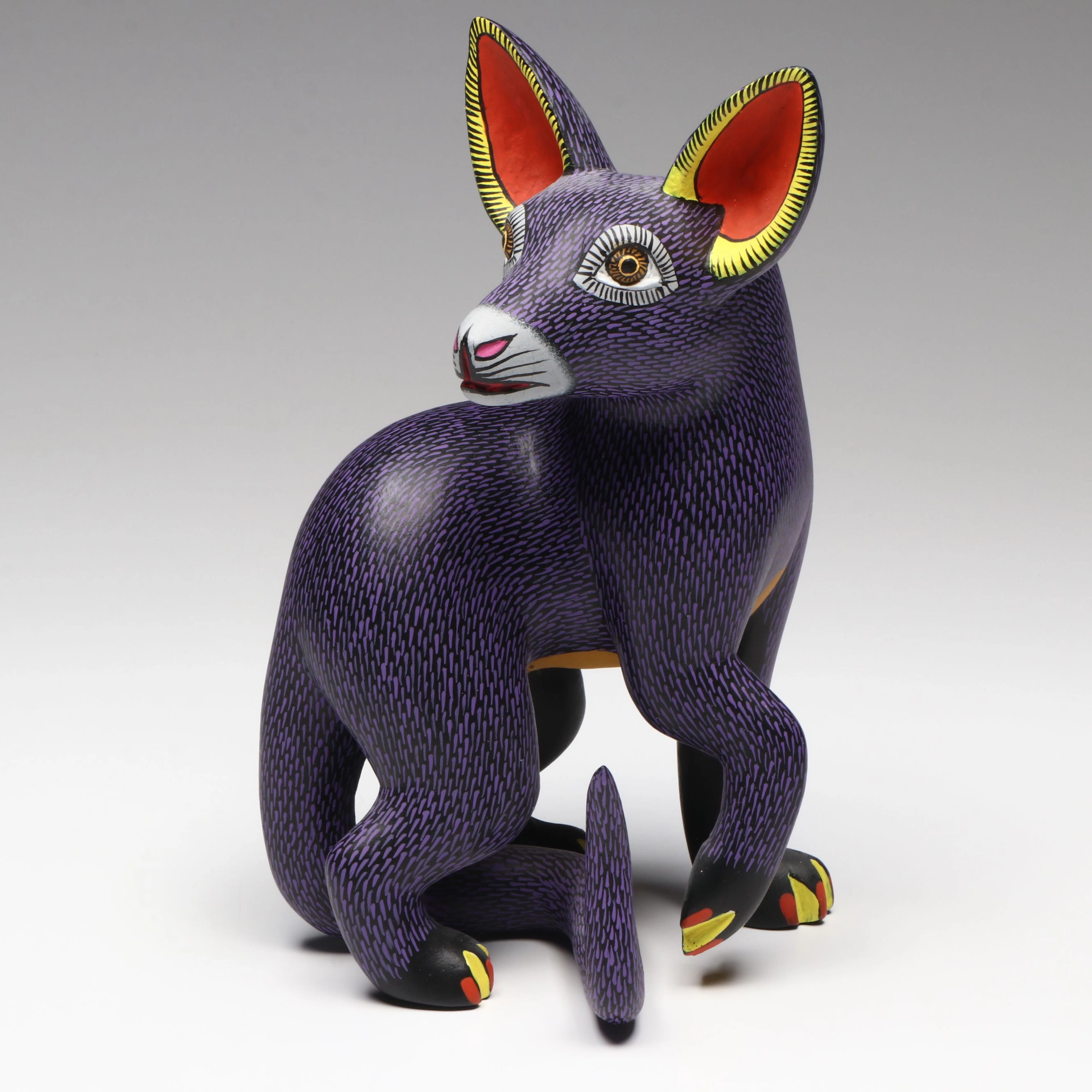 Susano Morales and Tibida Jimenez Mexican Folk Art Carved Wood Alebrije Fox