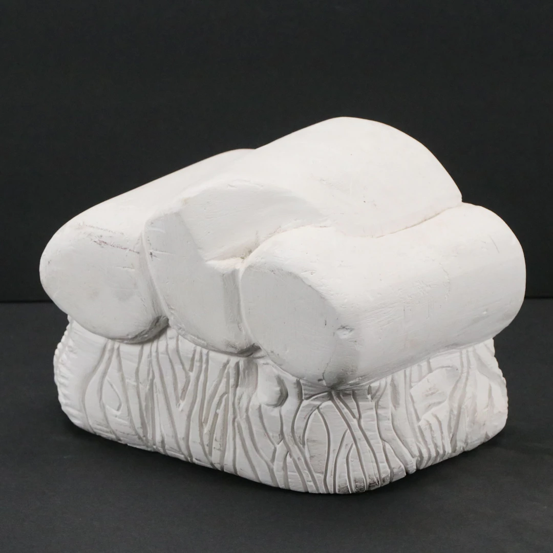 Sam Girson Biomorphic Abstract Cast Plaster Sculpture