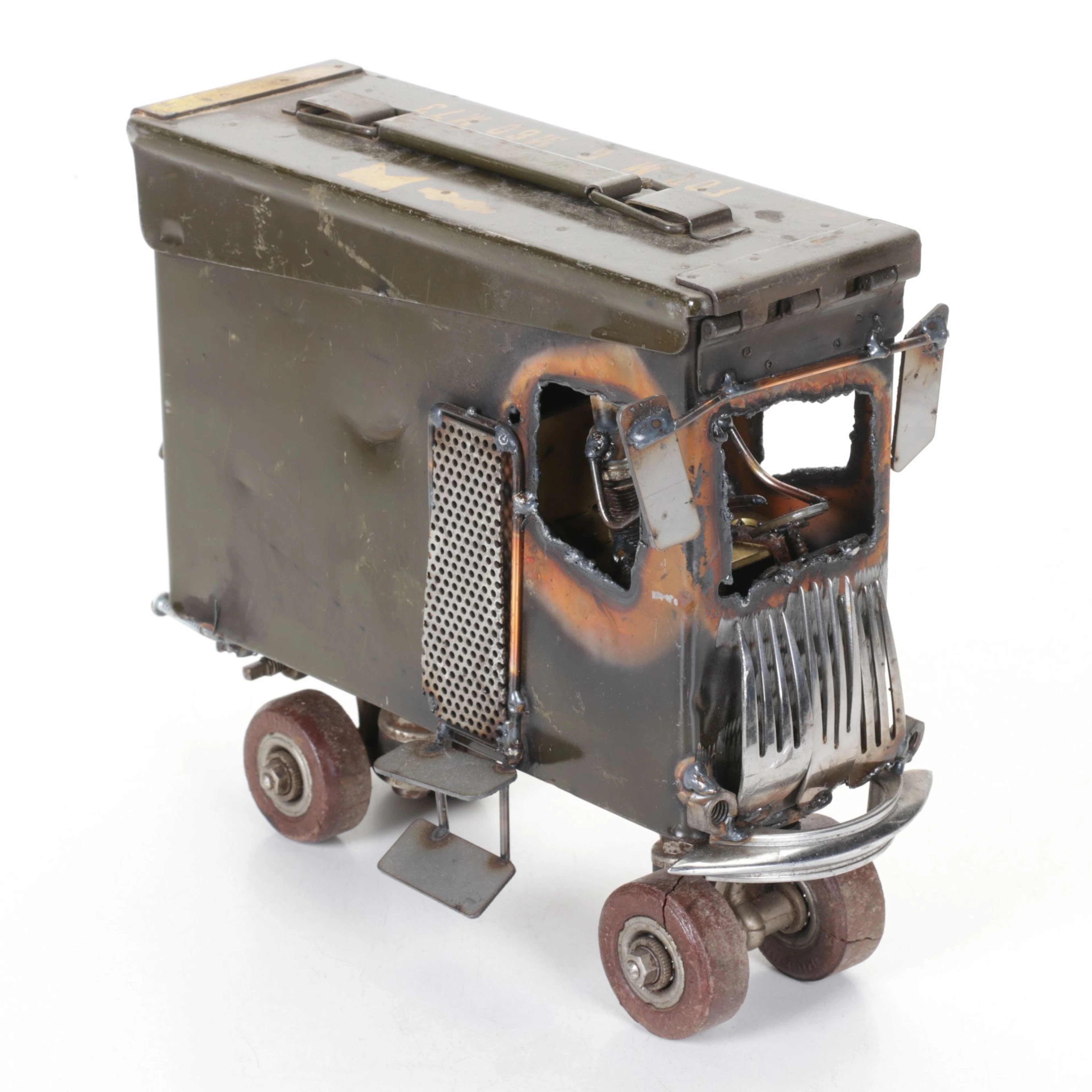 Dick Cooley Bus Scrap Metal Sculpture