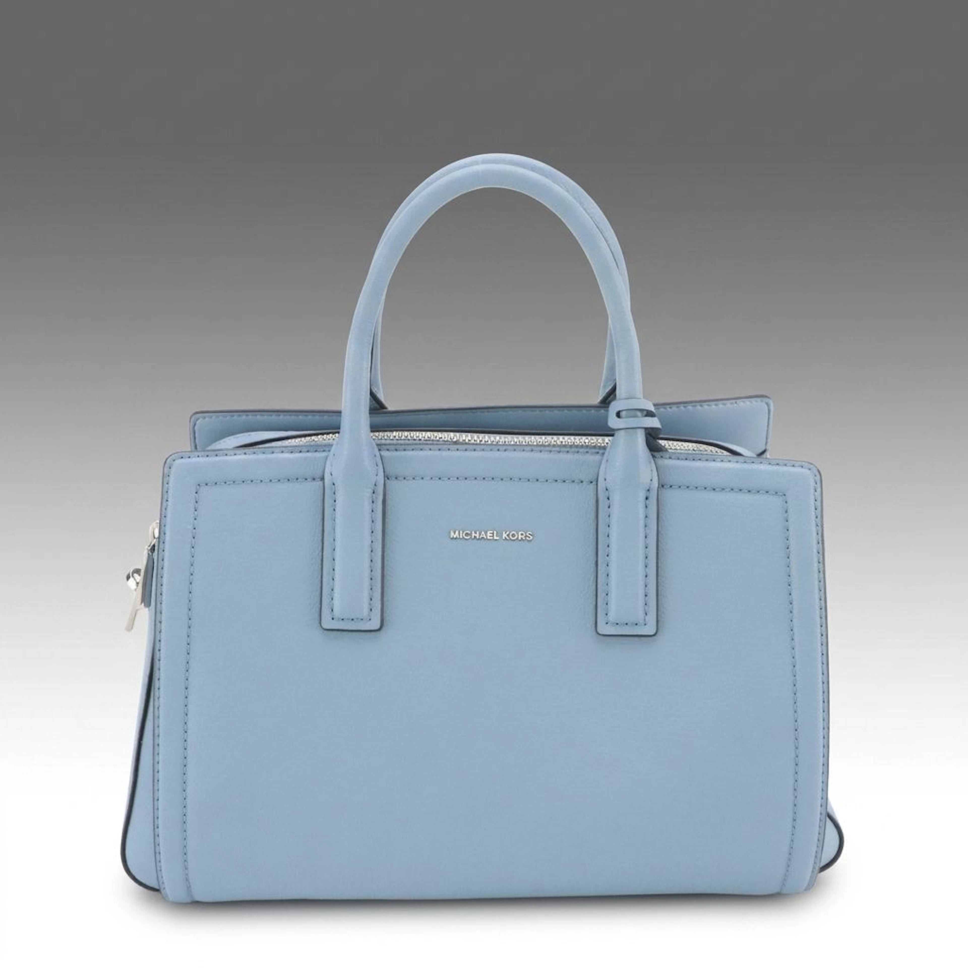 Michael Kors Laila Medium Satchel in Chambray Blue Leather