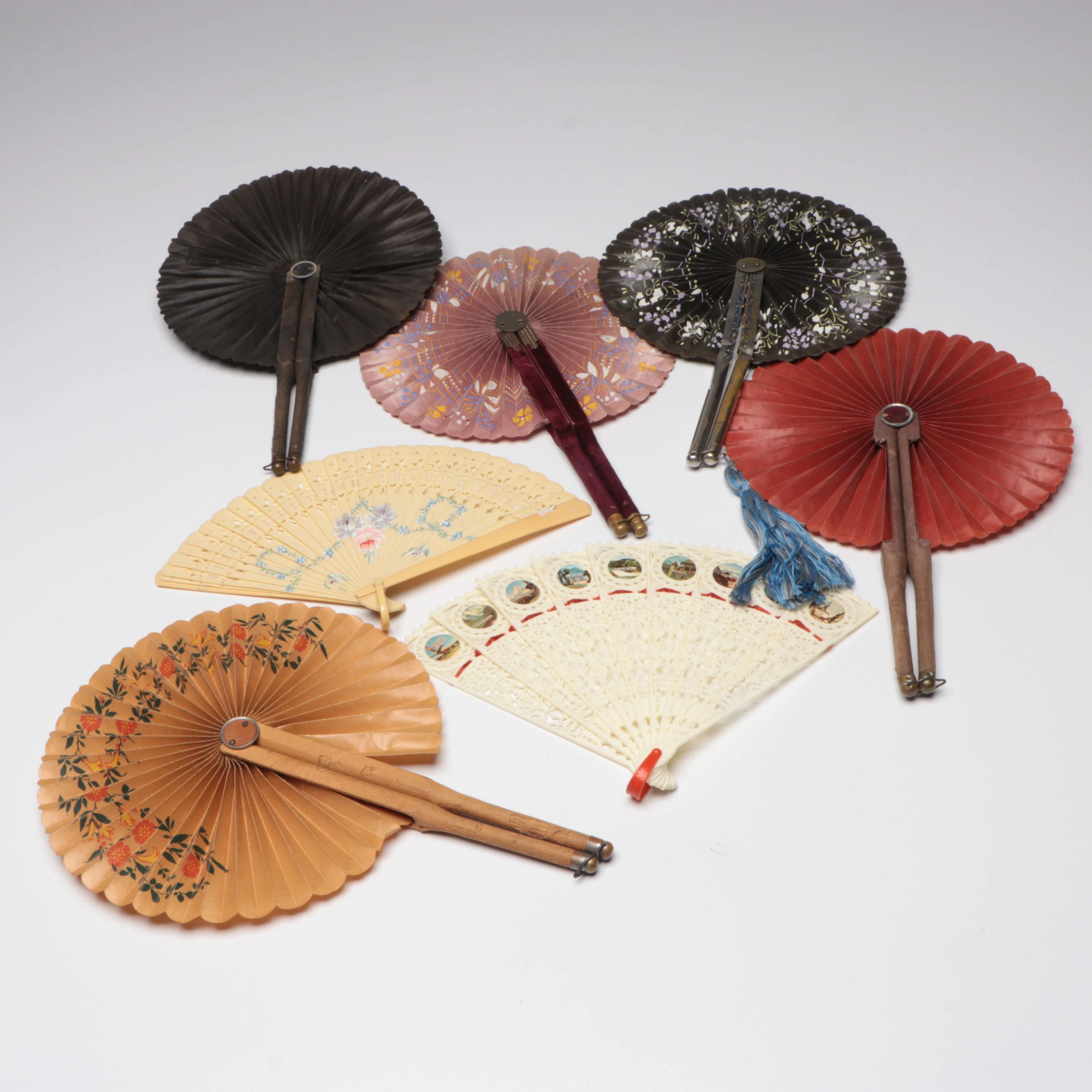 Vintage Paper Cockade and Assorted Folding Fan Collection