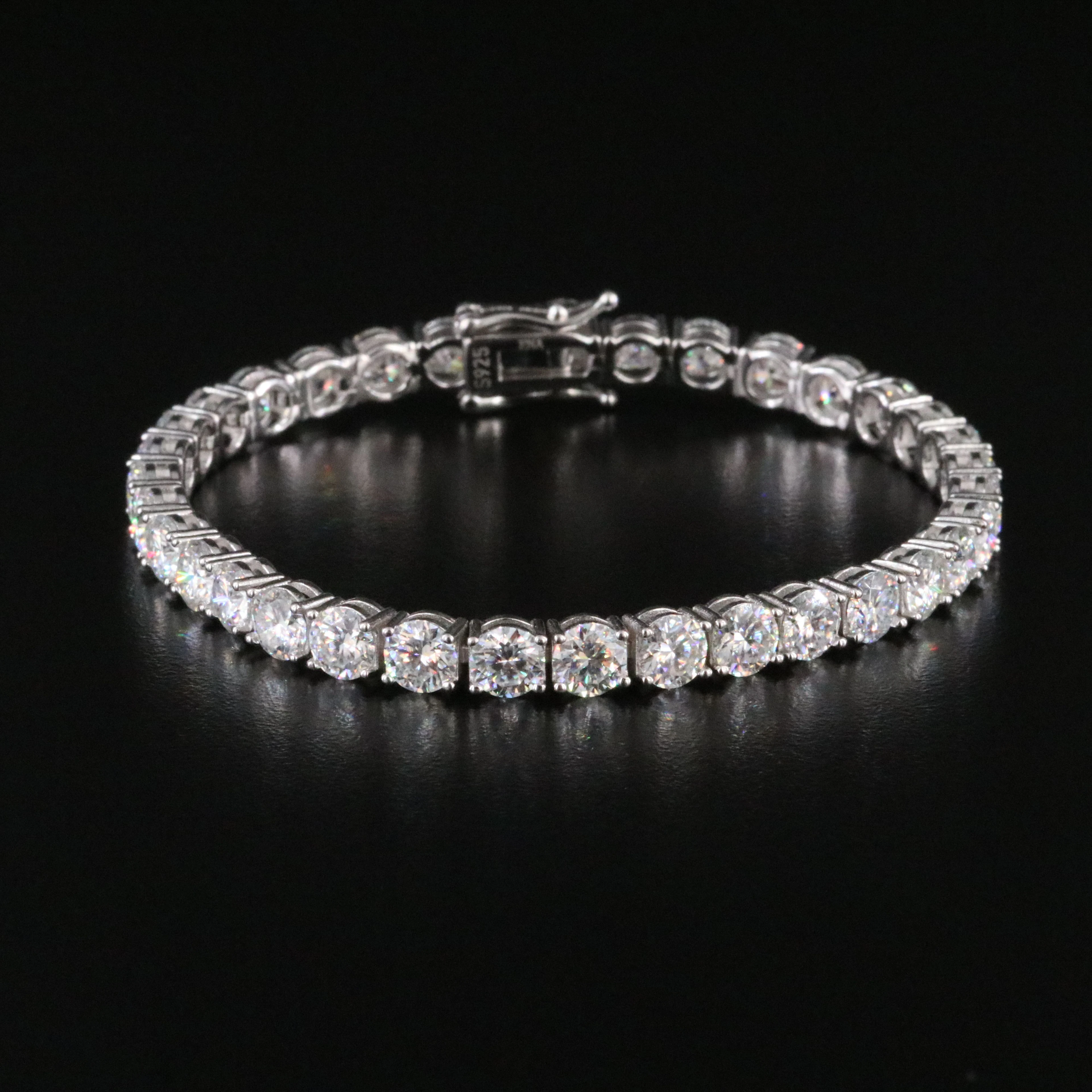 Sterling Moissanite Line Bracelet