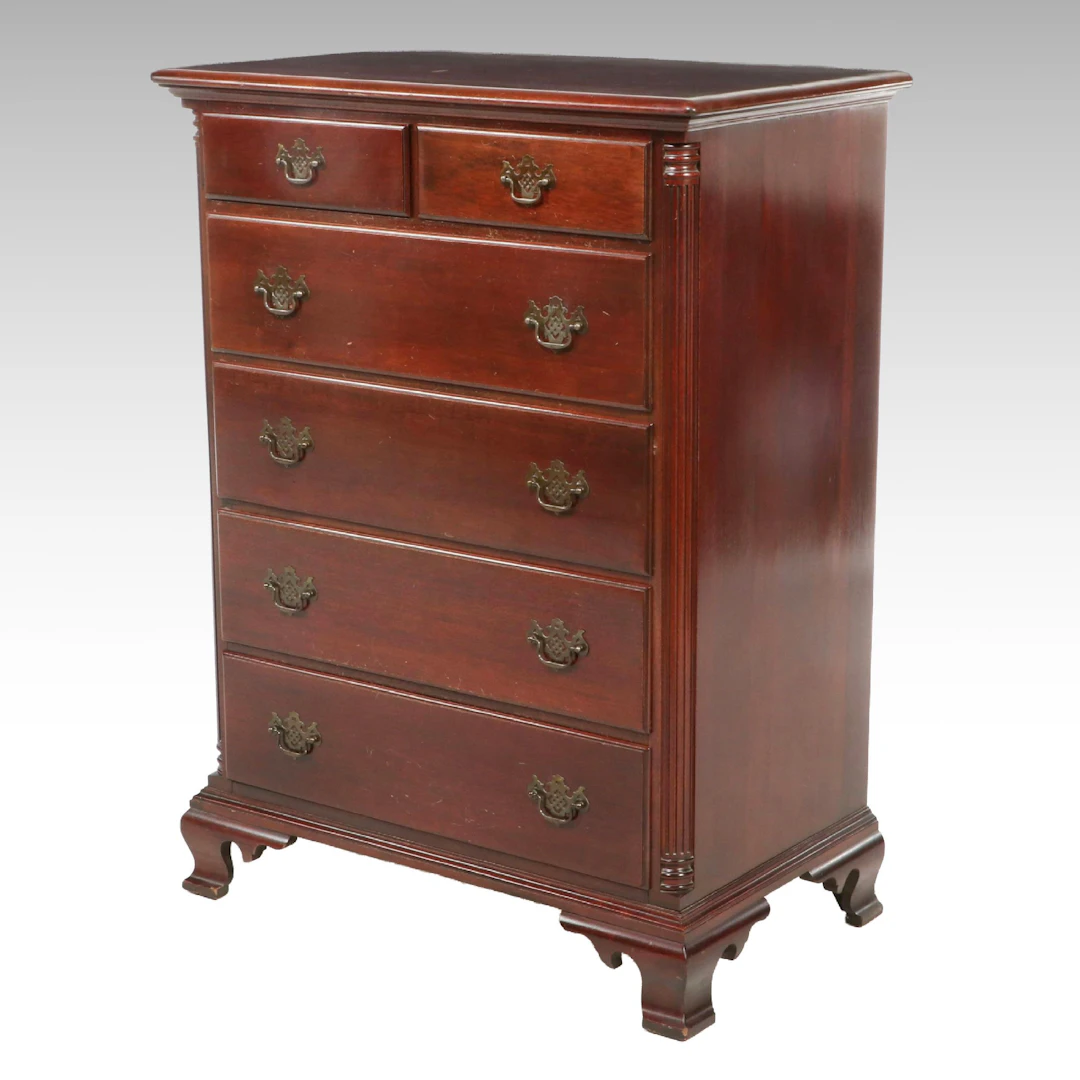 Kling Colonial Revival Mahogany Chest of Drawers, Mid-20th Century