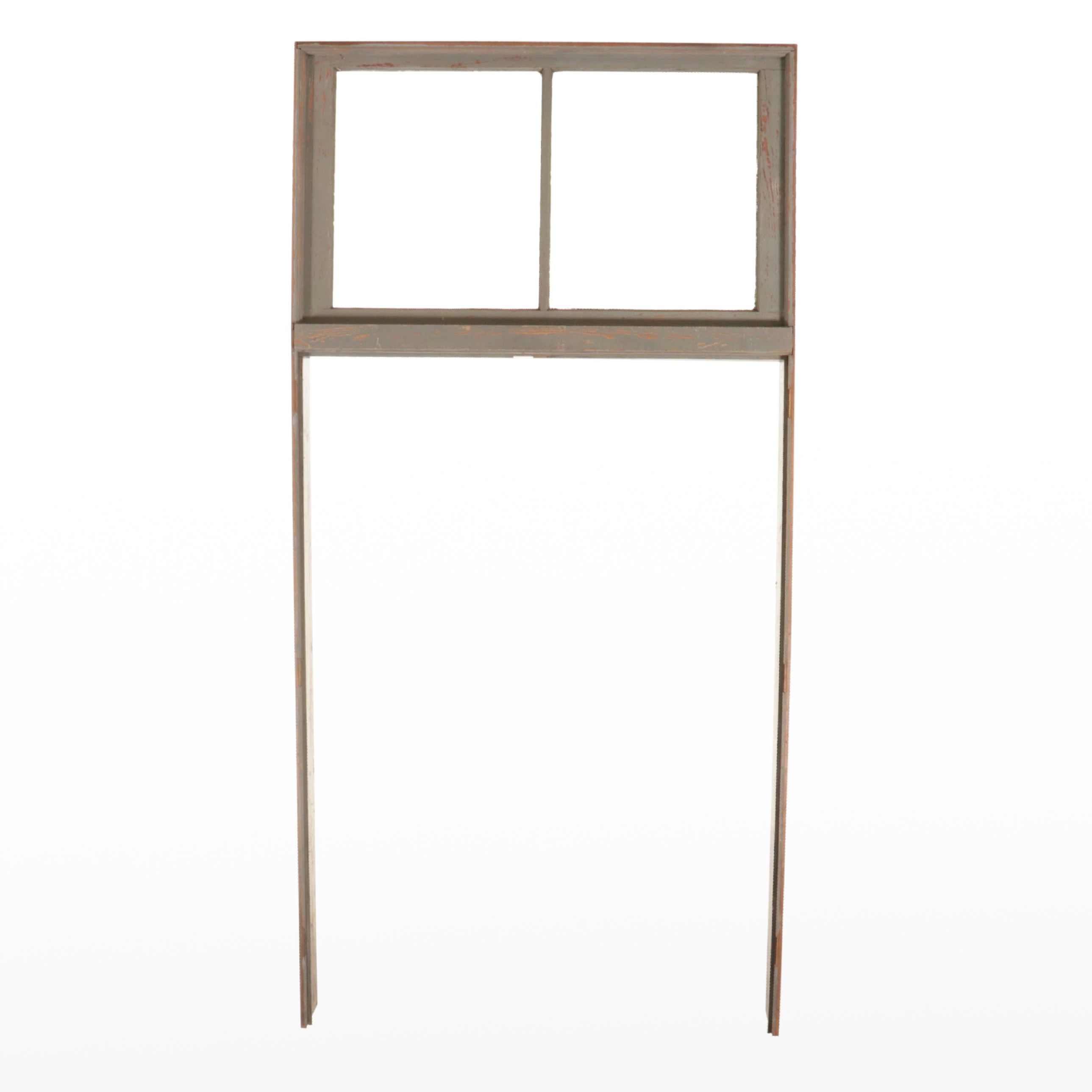 Architectural Salvage Wood Door Frame with Transom Window, 20th Century ...