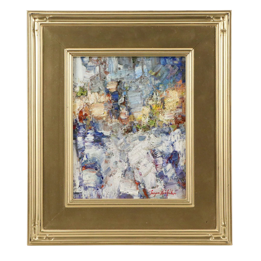 Serguei Novitchkov Abstract Impasto Oil Painting "Panorama Fragment," 2026