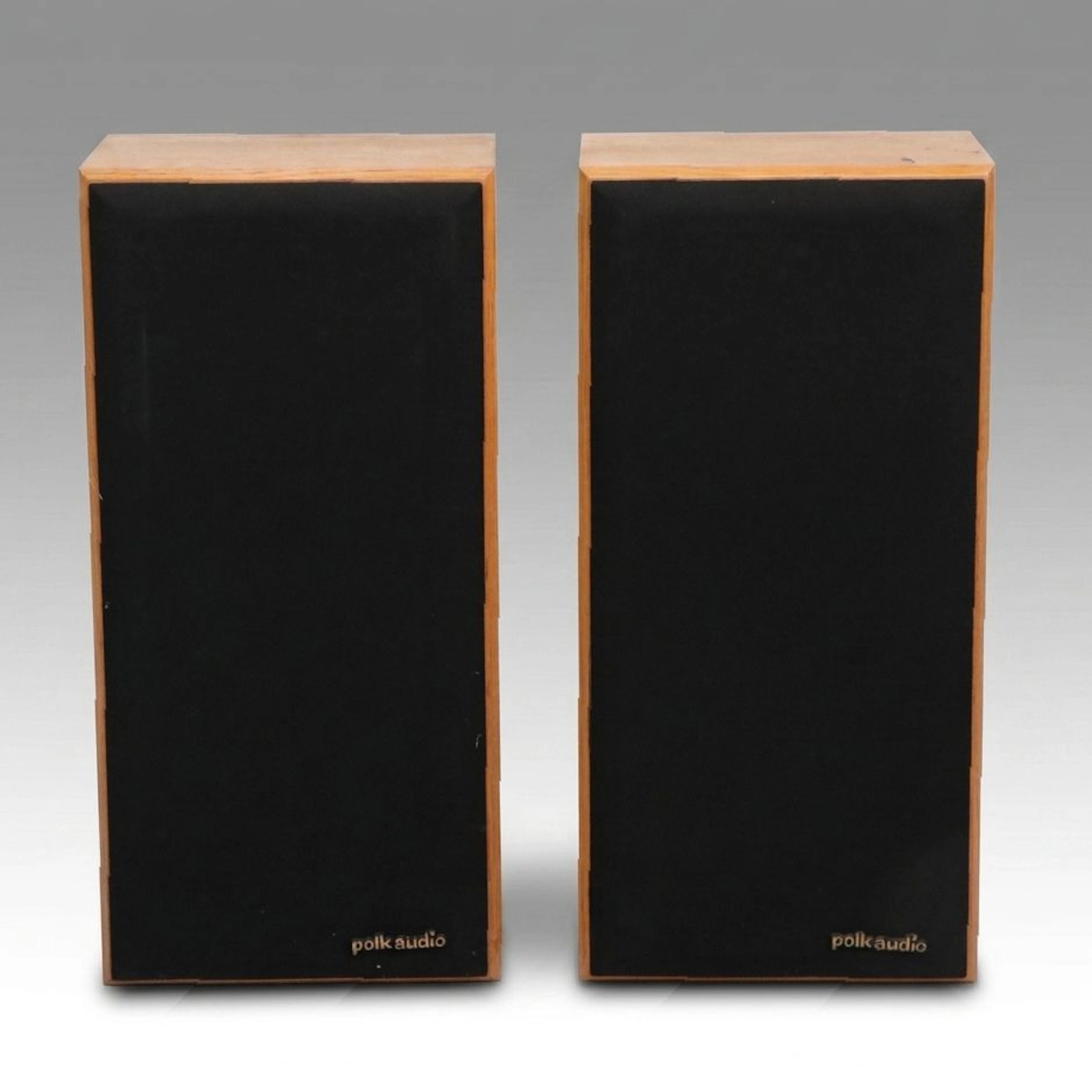 Polk Audio Monitor Series Golden Oak Cased Speakers, Late 20th Century