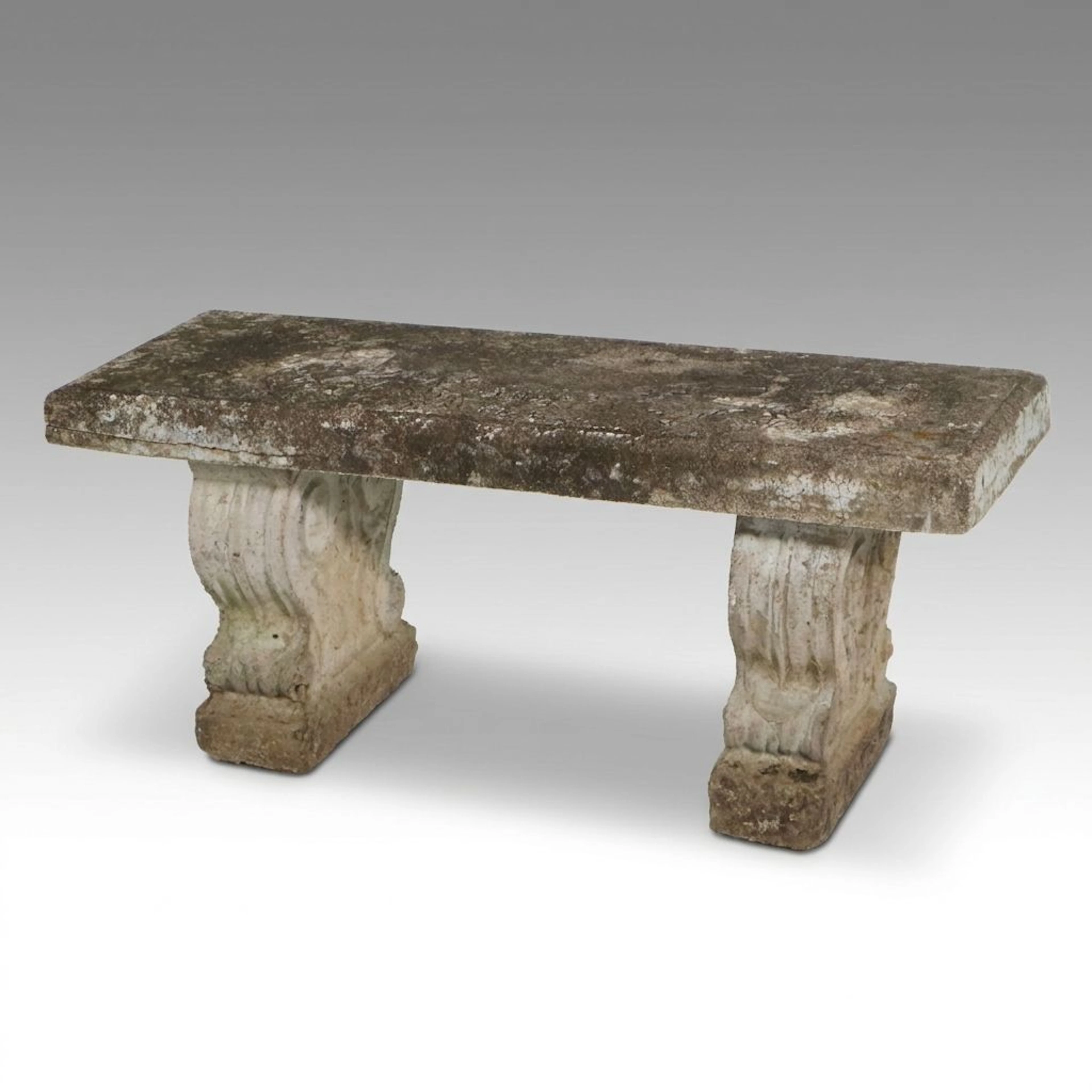 Neoclassical Style Concrete Garden Bench