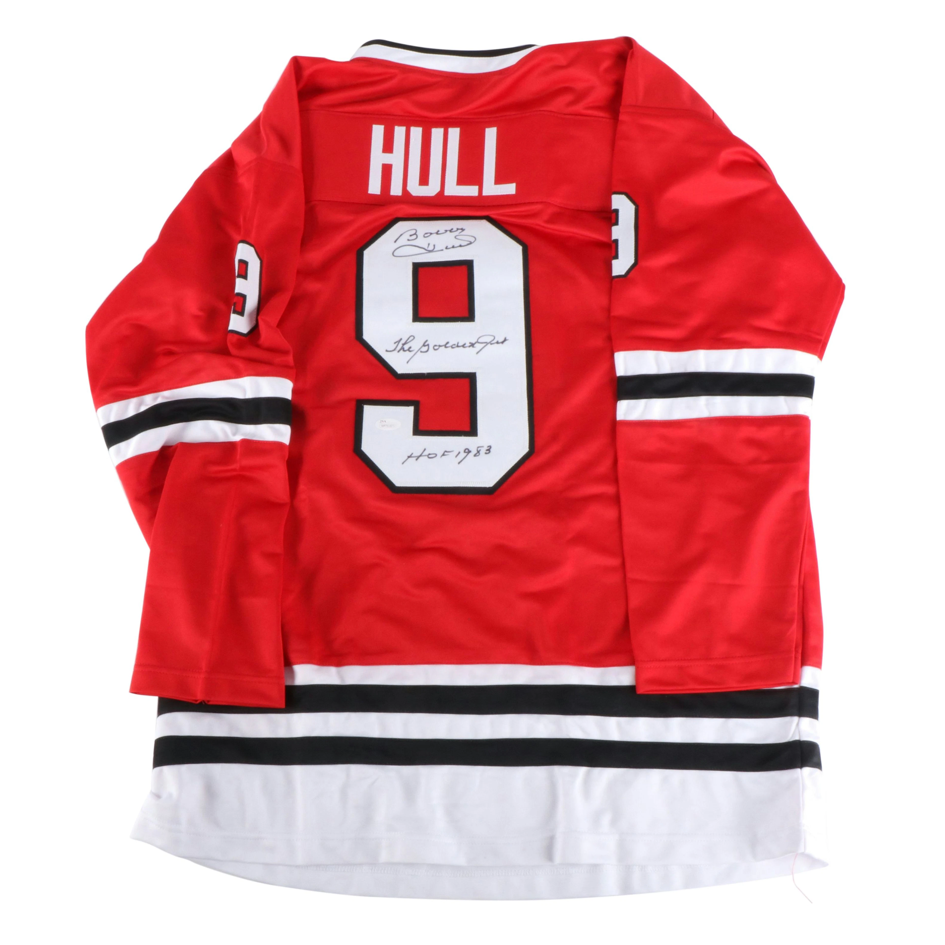 Bobby Hull Signed "HOF 1983" Chicago Blackhawks Hockey Jersey, JSA