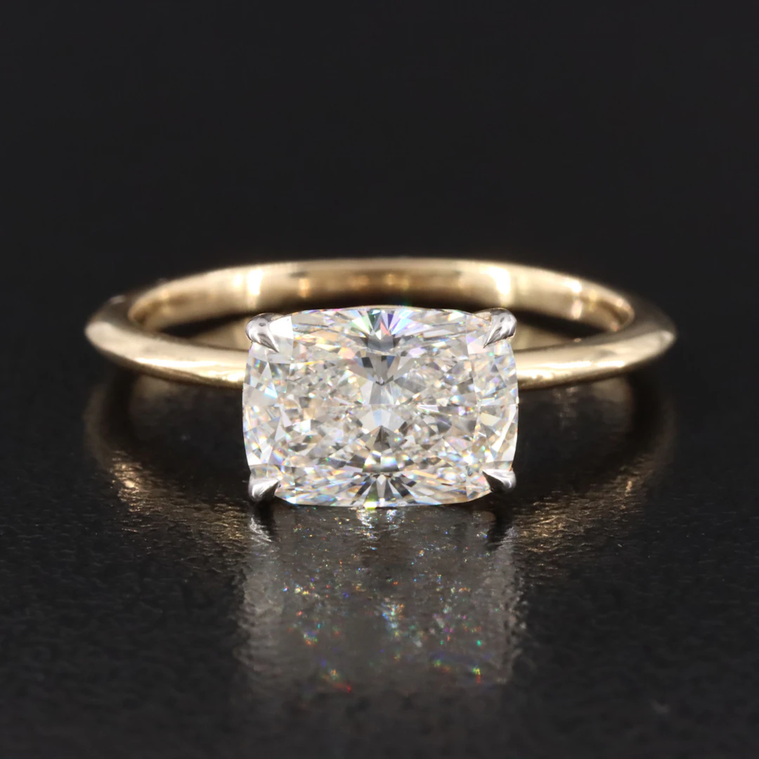 14K 2.10 CT Lab Grown Diamond Solitaire Ring with IGI Report