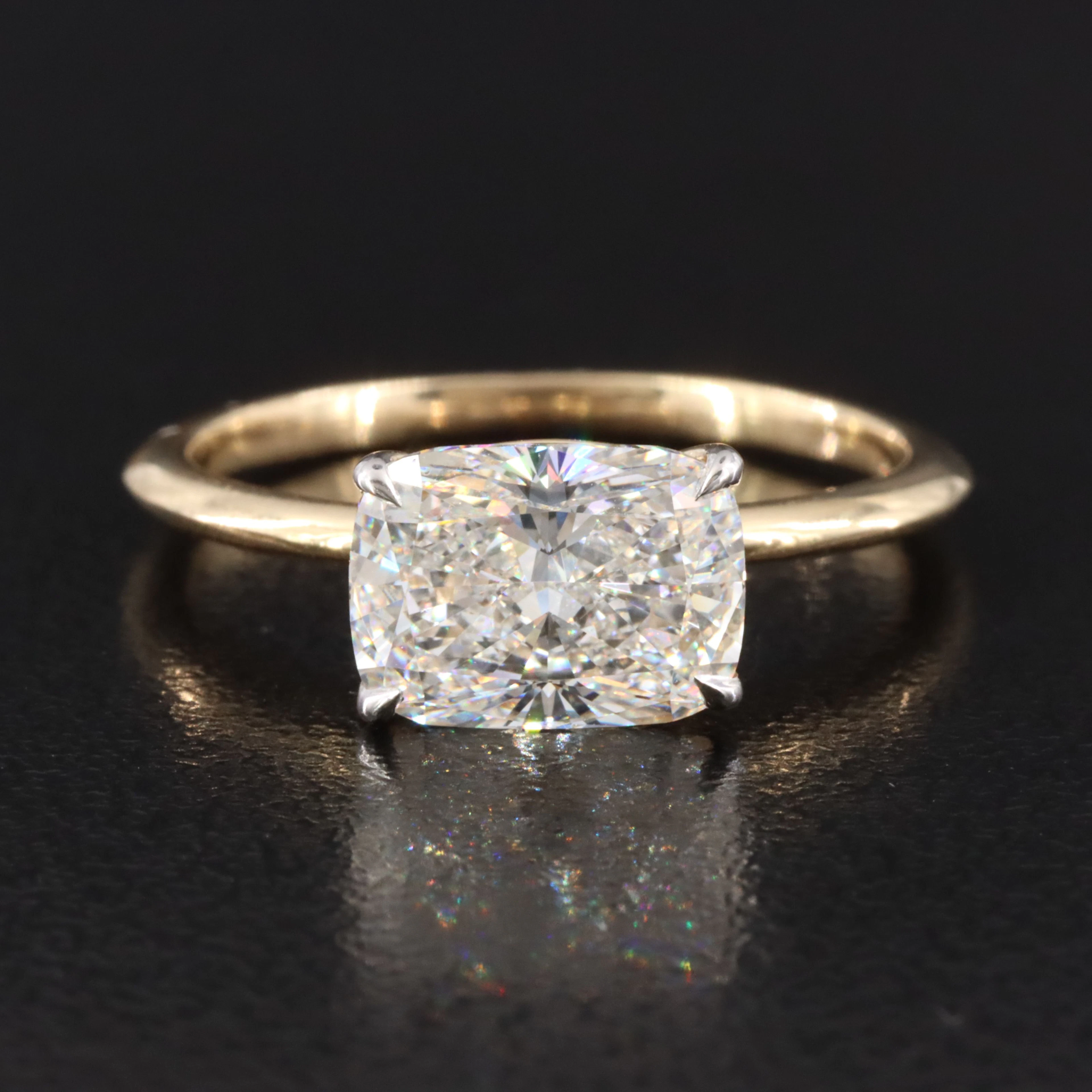14K 2.10 CT Lab Grown Diamond Solitaire Ring with IGI Report
