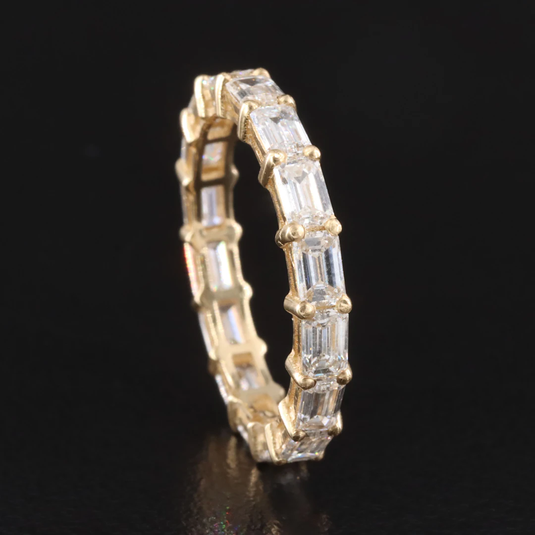 14K 2.62 CTW Lab Grown Diamond Eternity Band with IGI Report