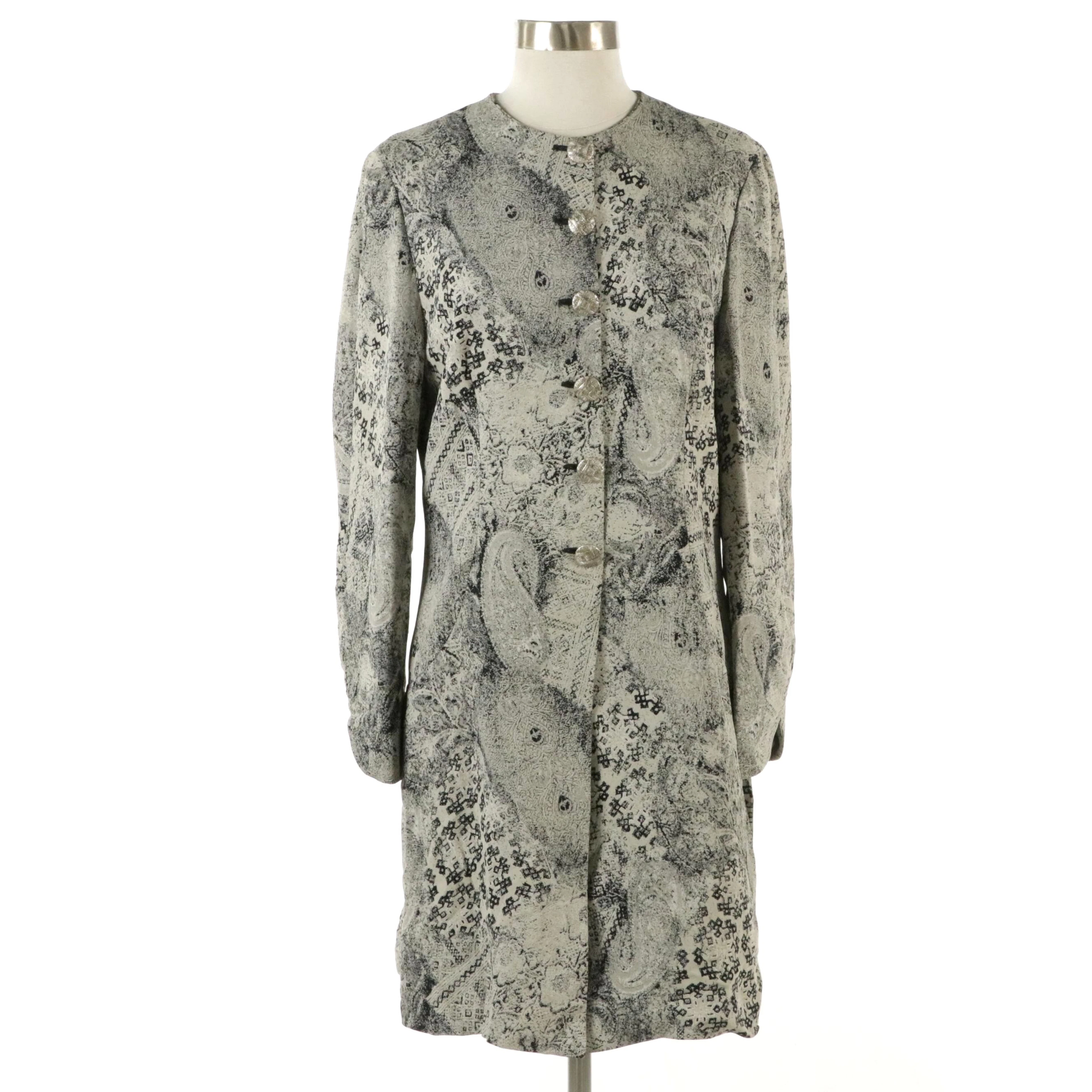Emanuel Ungaro Paisley Print Button-Front Long Jacket