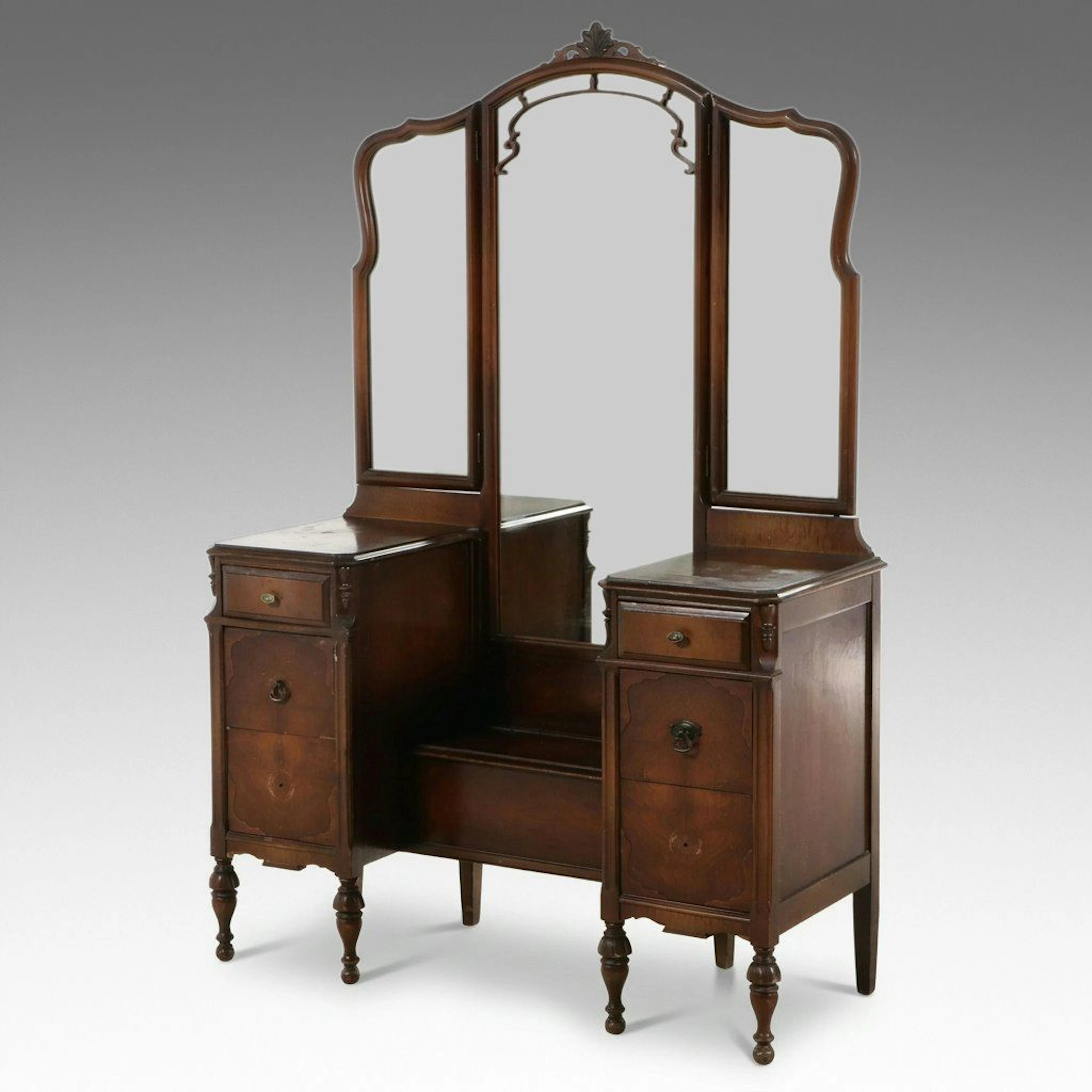 National Furniture Co. Renaissance Revival Style Walnut Vanity, Early 20th C.