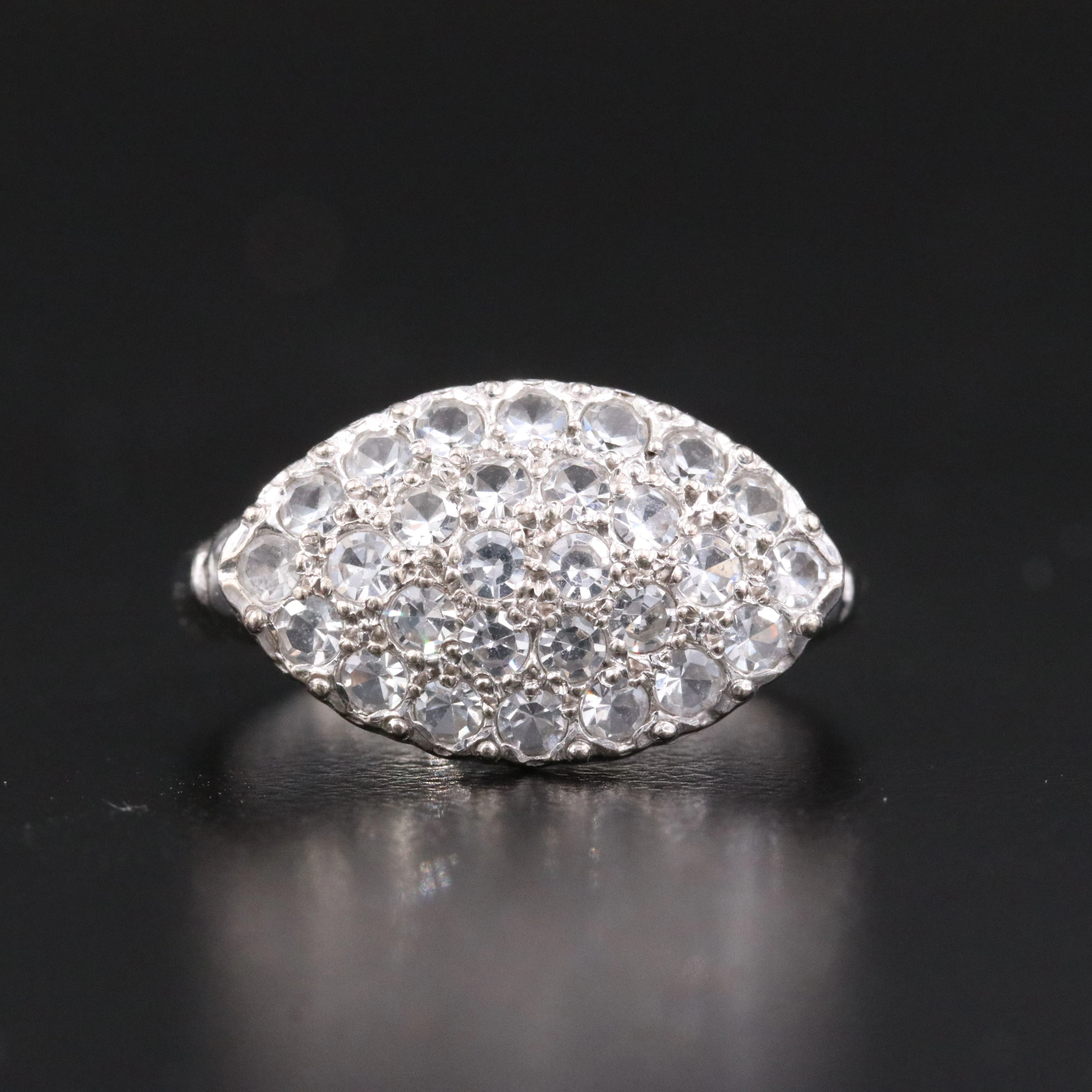 10K White Spinel Ring