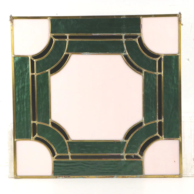 Art Deco Style Leaded Stained Glass Window, 20th Century