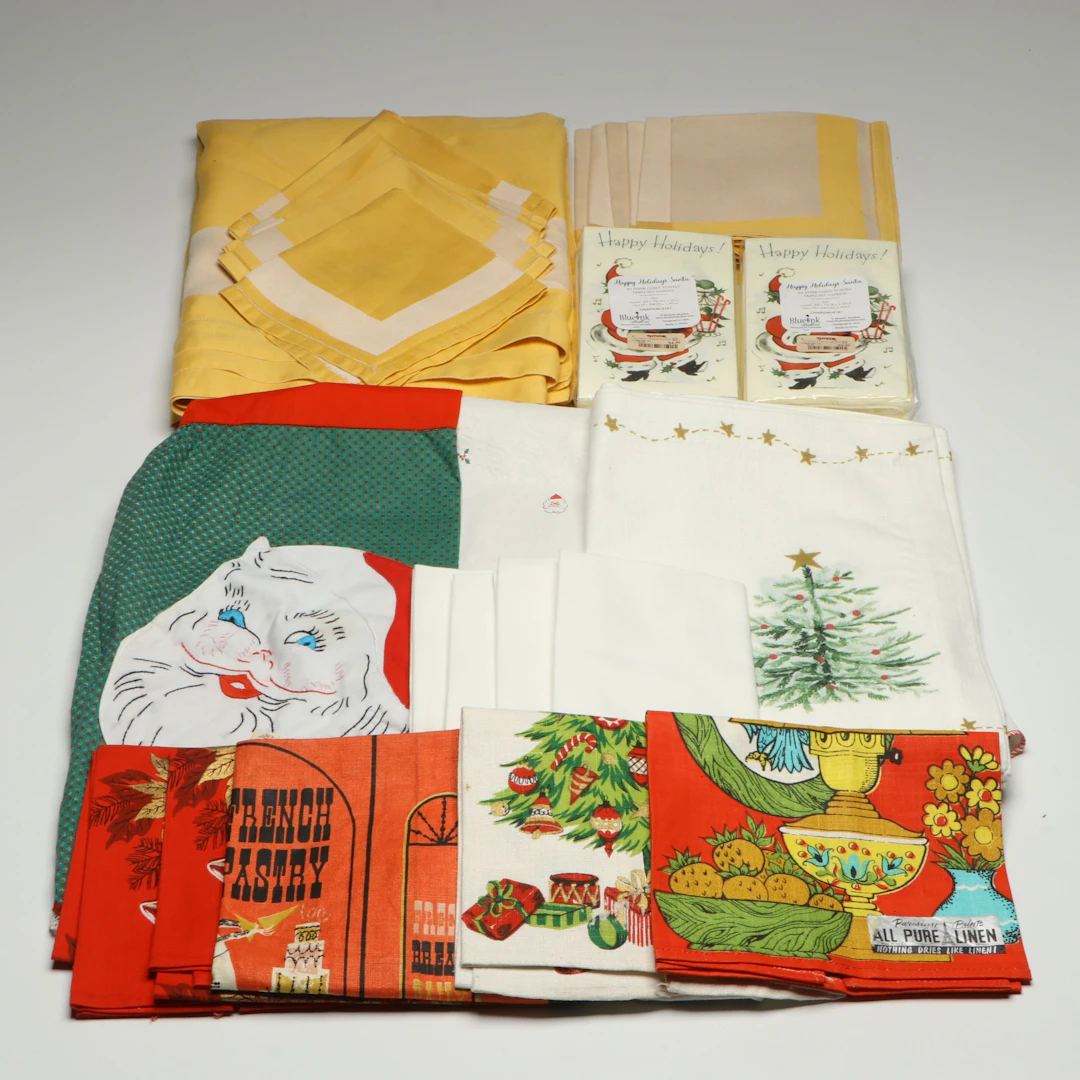 BlueInk Studios Paper Napkin Sets, Santa Apron, and More Vintage Christmas