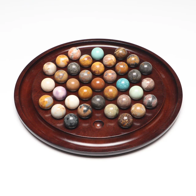 Bombay Company Polished Stone Marble Solitaire Game,1991