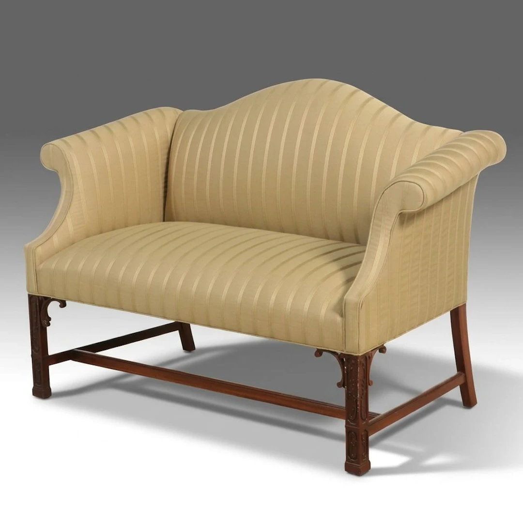 Southwood Chippendale Style Roll-Arm Settee, Late 20th Century