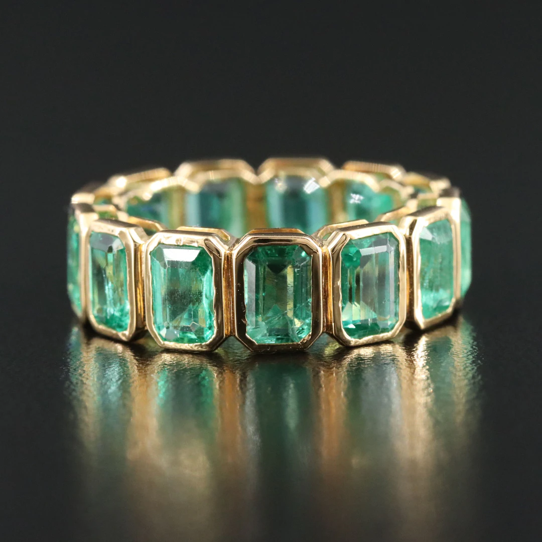 18K 7.83 CTW Emerald Eternity Band