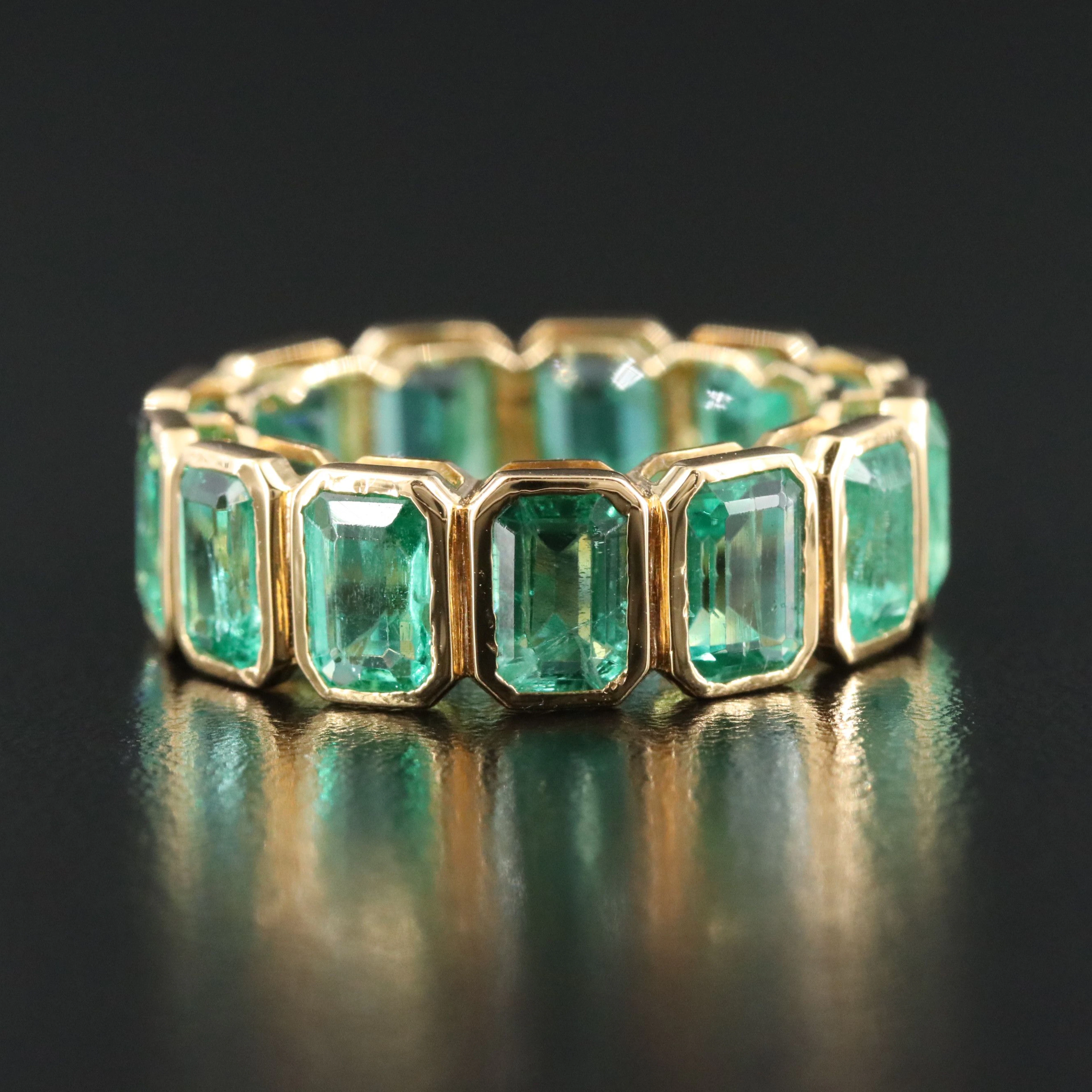 18K 7.83 CTW Emerald Eternity Band