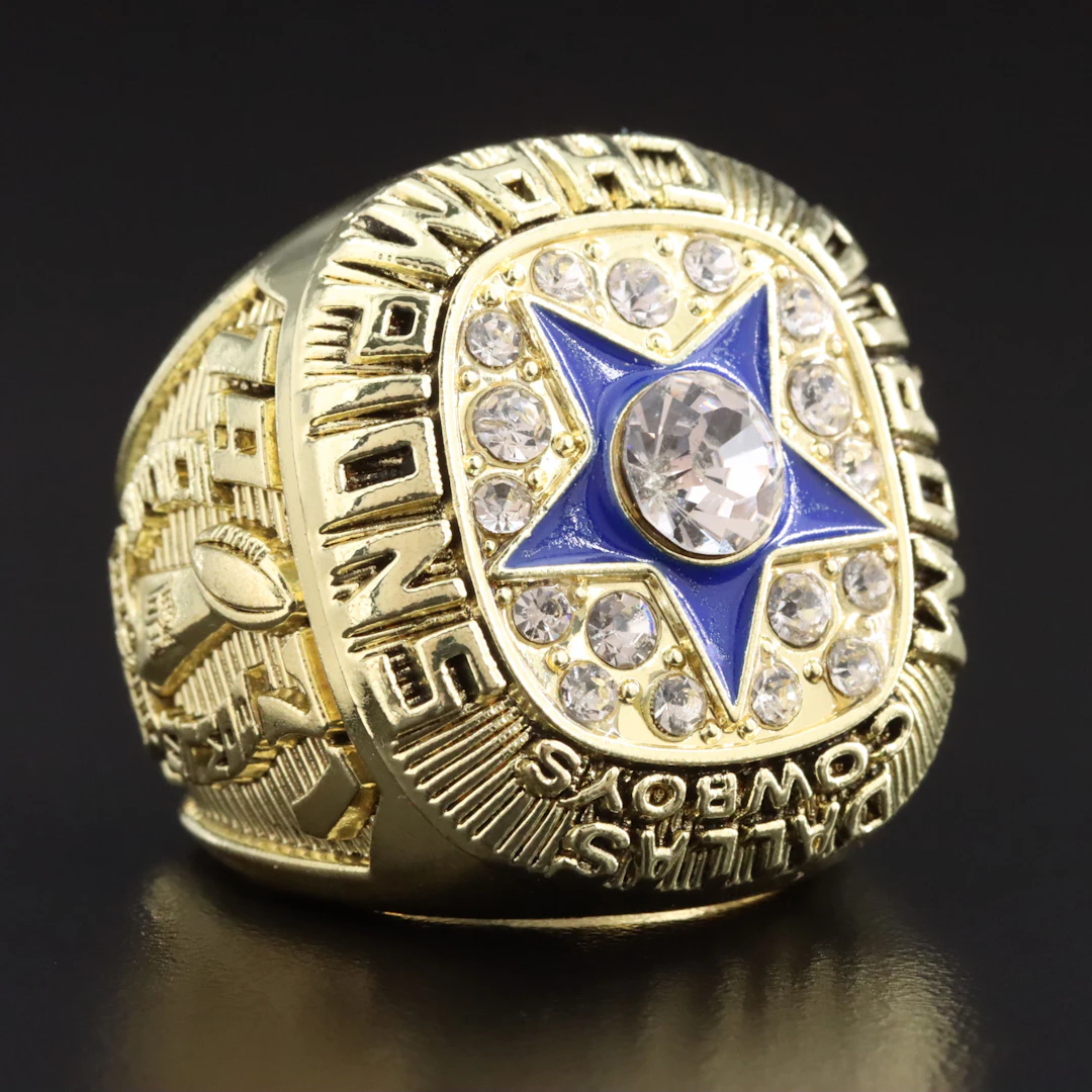 Replica Dallas Cowboys Staubach 1971 Champions Rhinestone and Enamel Ring