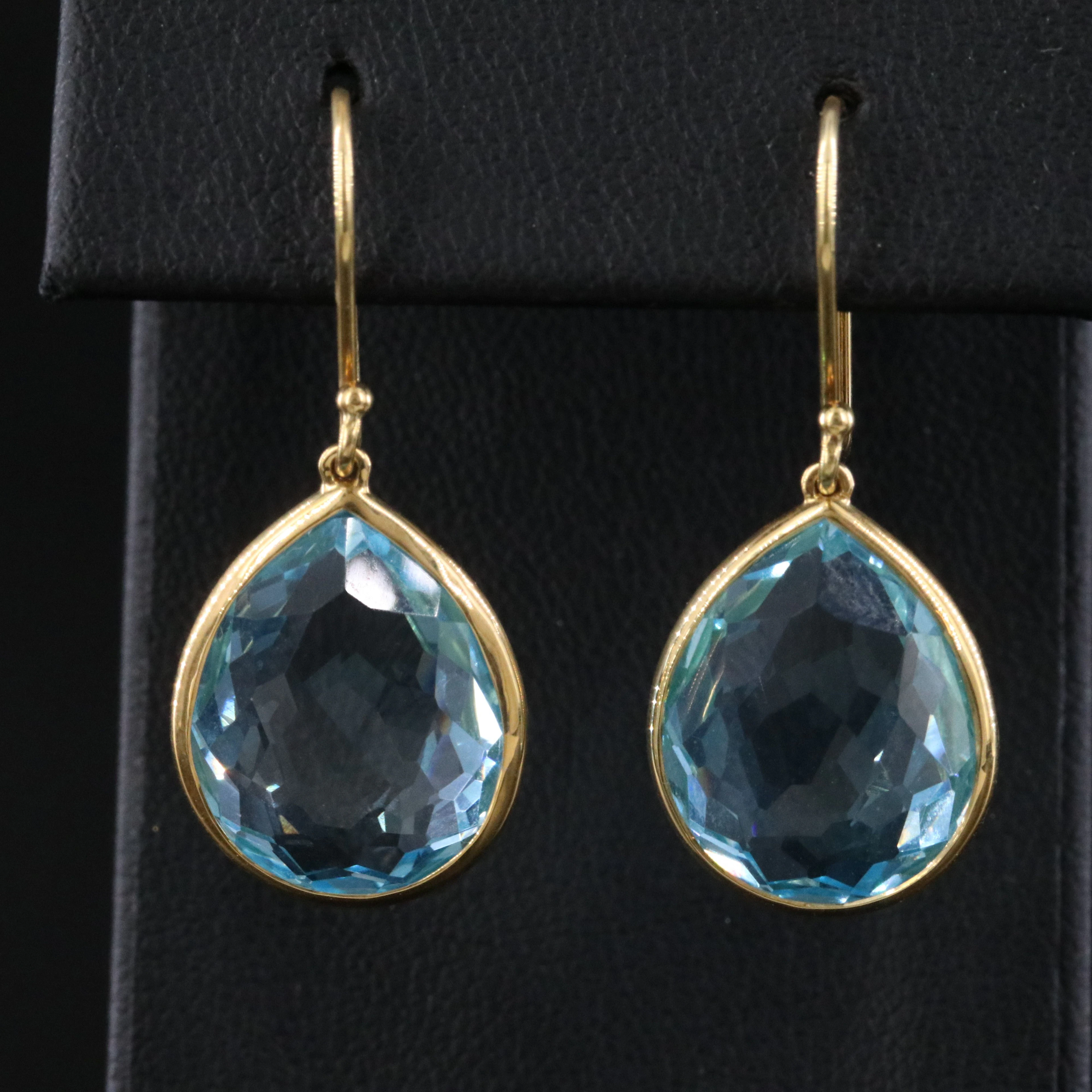 Ippolita Rock Candy 18K Blue Topaz Teardrop Earrings