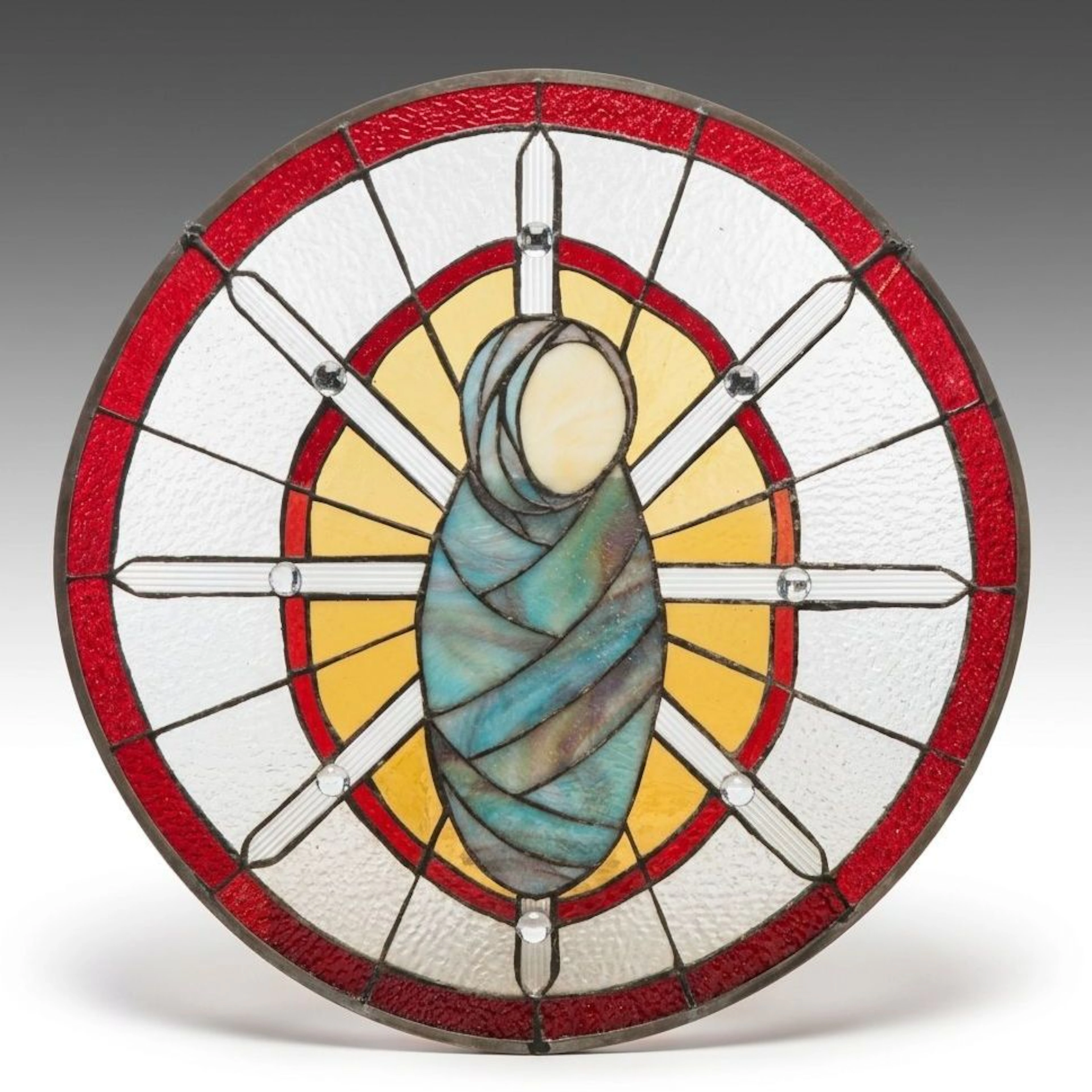 Nativity Scene Swaddled Infant Jesus Stained Glass Sun Catcher