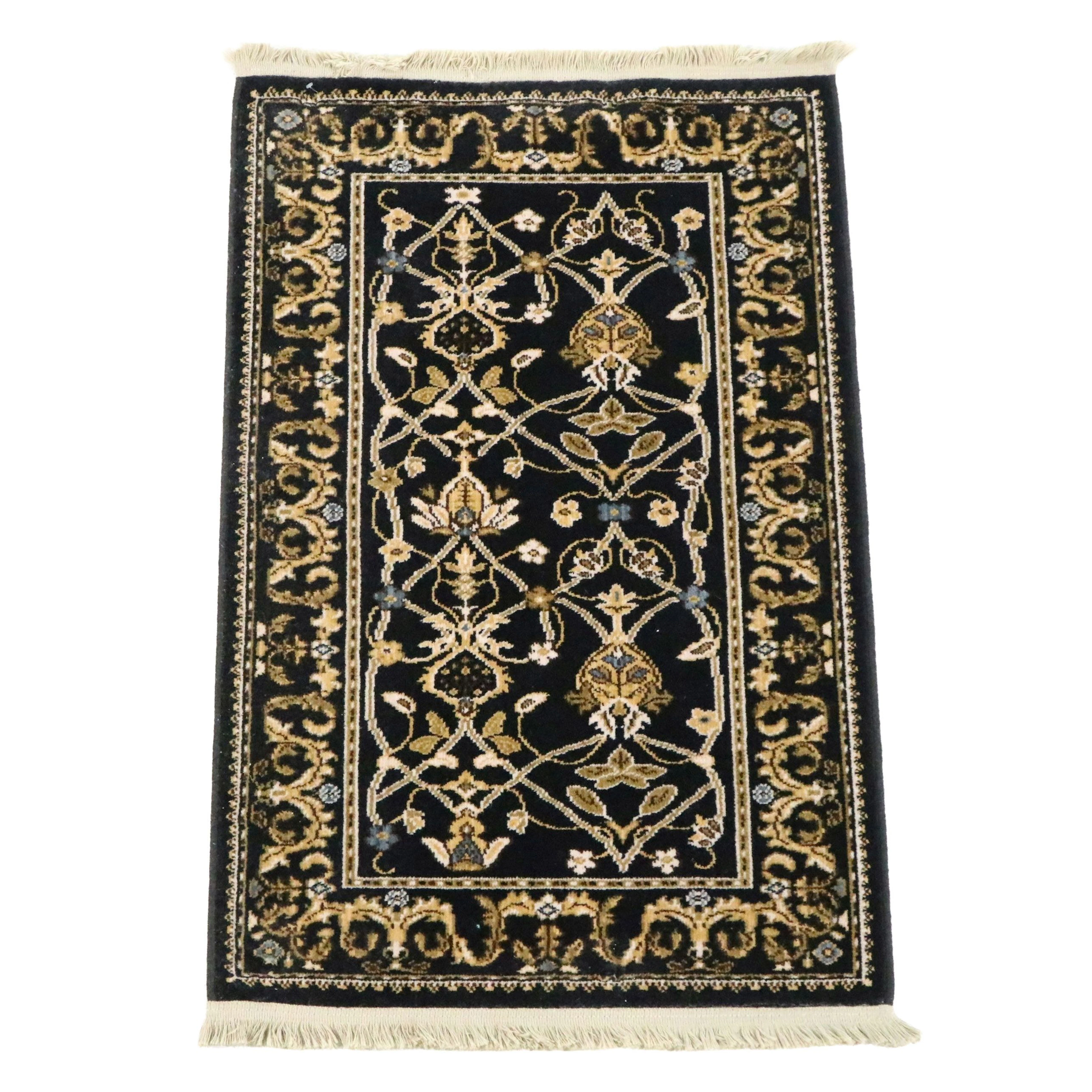 2'7 x 4'4 Machine Made Karastan English Manor "William Morris Black" Accent Rug